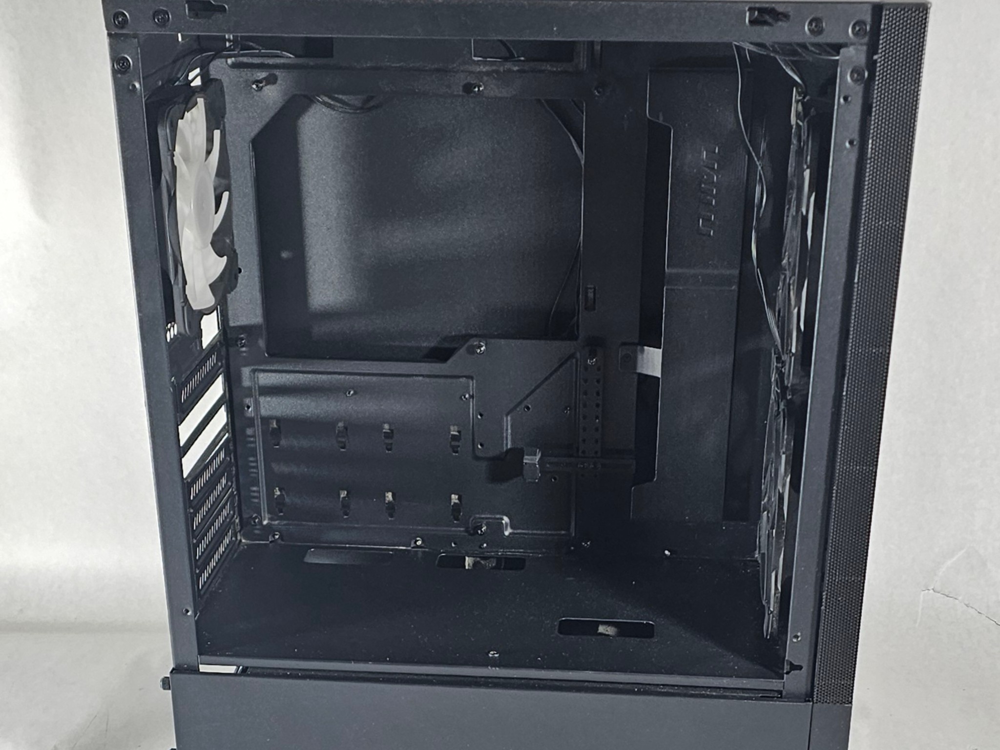 Black PowerSpec PC Case with Tempered Glass w/ 3 Fans