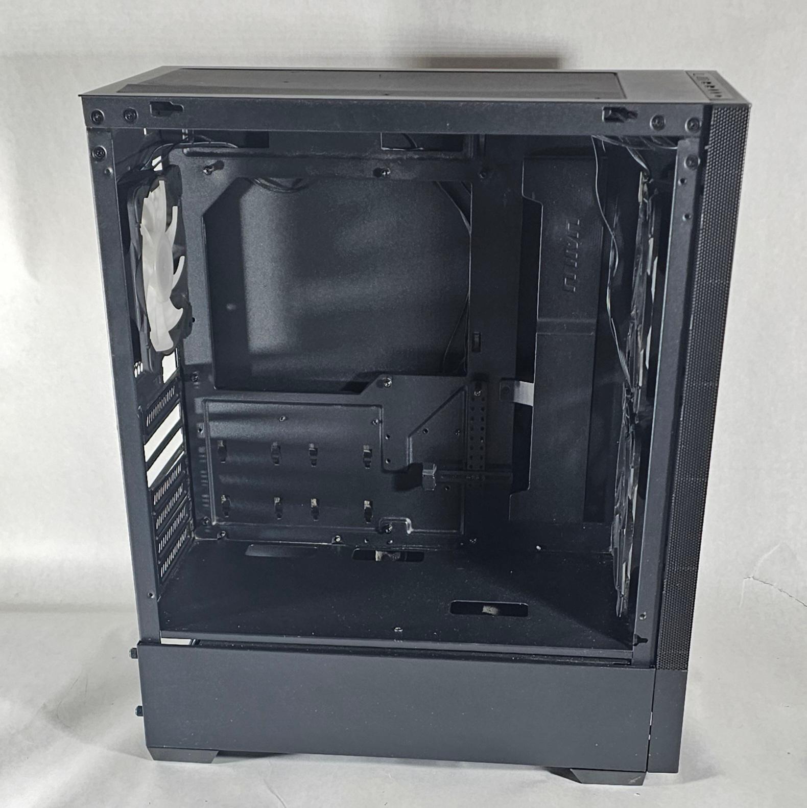 Black PowerSpec PC Case with Tempered Glass w/ 3 Fans