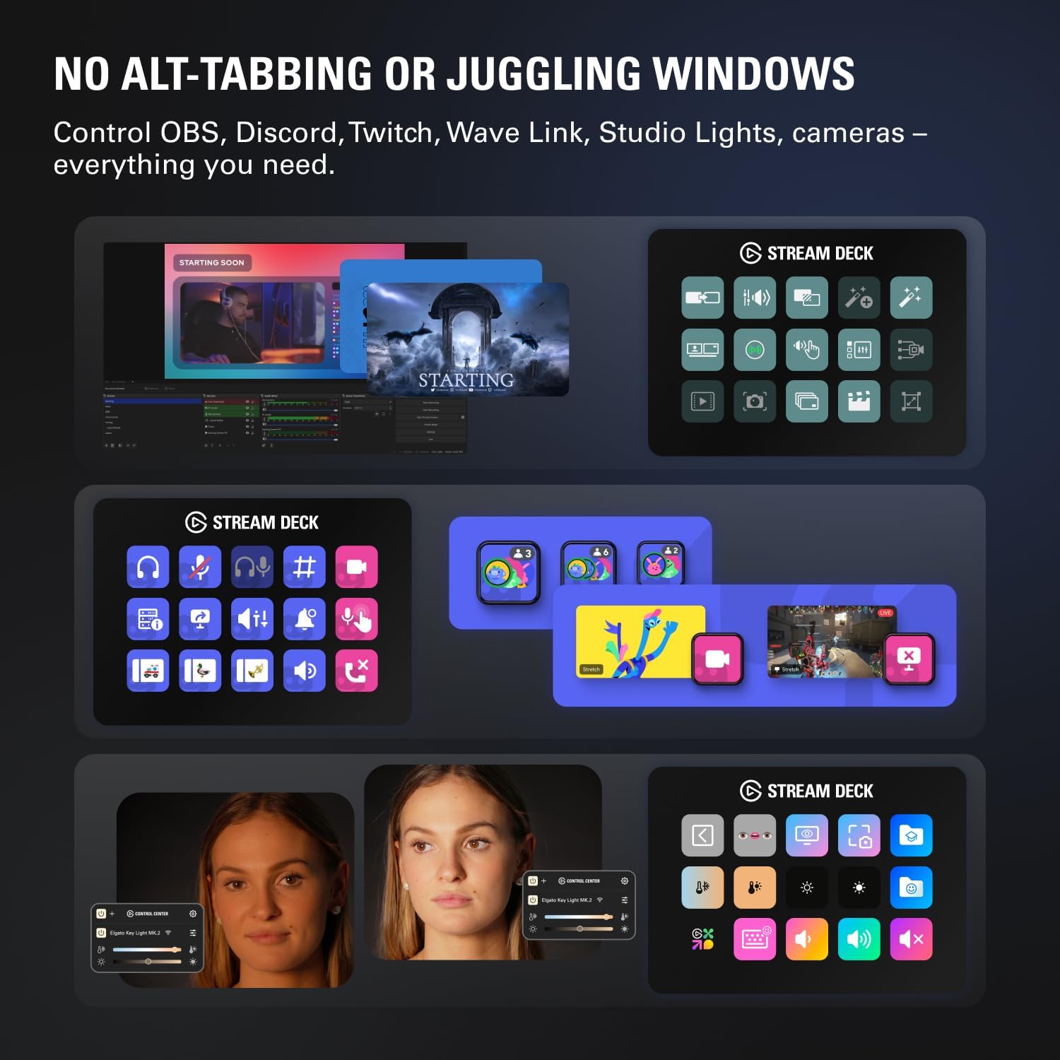 Stream Deck MK.2 + Blue Centric Face Plate