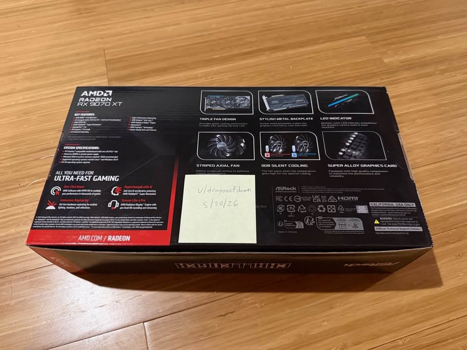 ASRock AMD Radeon RX 9070 XT Challenger Triple Fan 16GB GDDR6 PCIe 5.0 Graphics Card