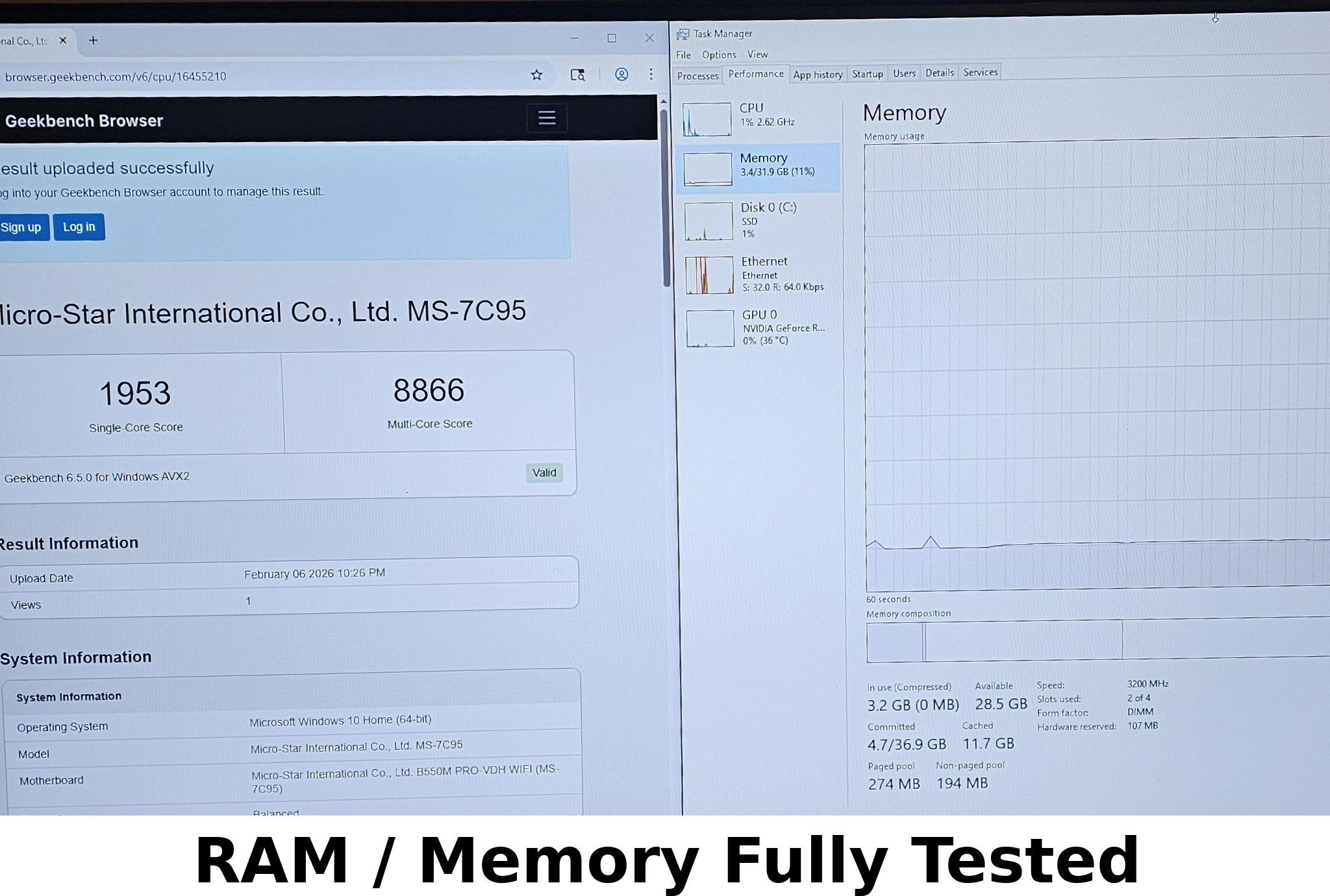 32GB DDR4 (2x16GB) 3200MT/s CL16 G.SKILL RIPJAWS V Series