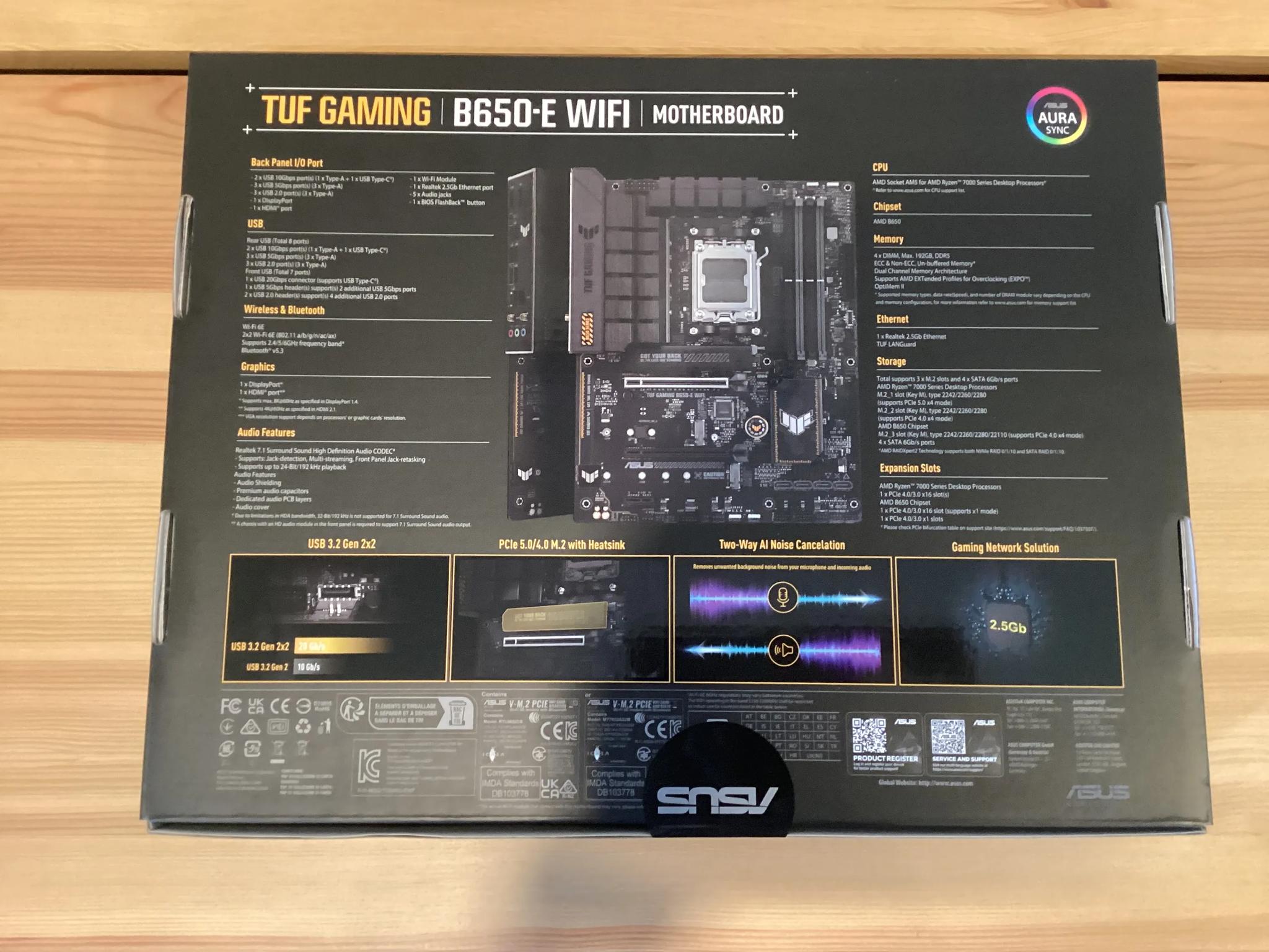 BRAND NEW ASUS B650-E TUF Gaming WiFi AMD AM5 ATX Motherboard