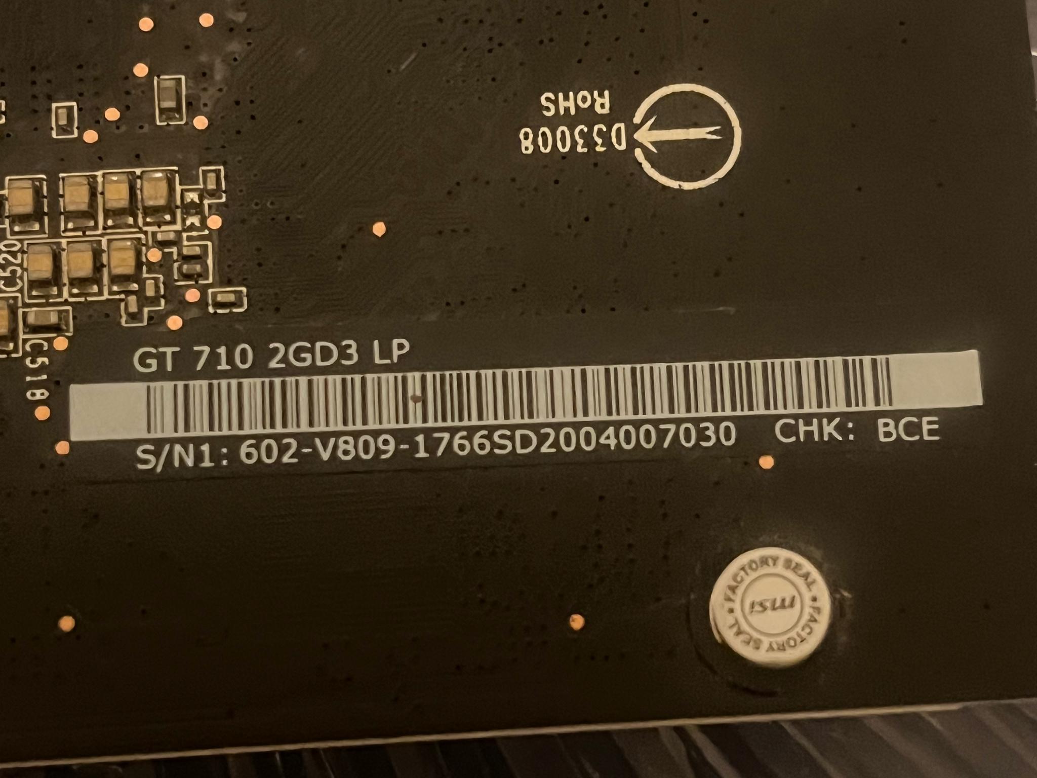 Set of two MSI NVIDIA GeForce GT 710 2gb