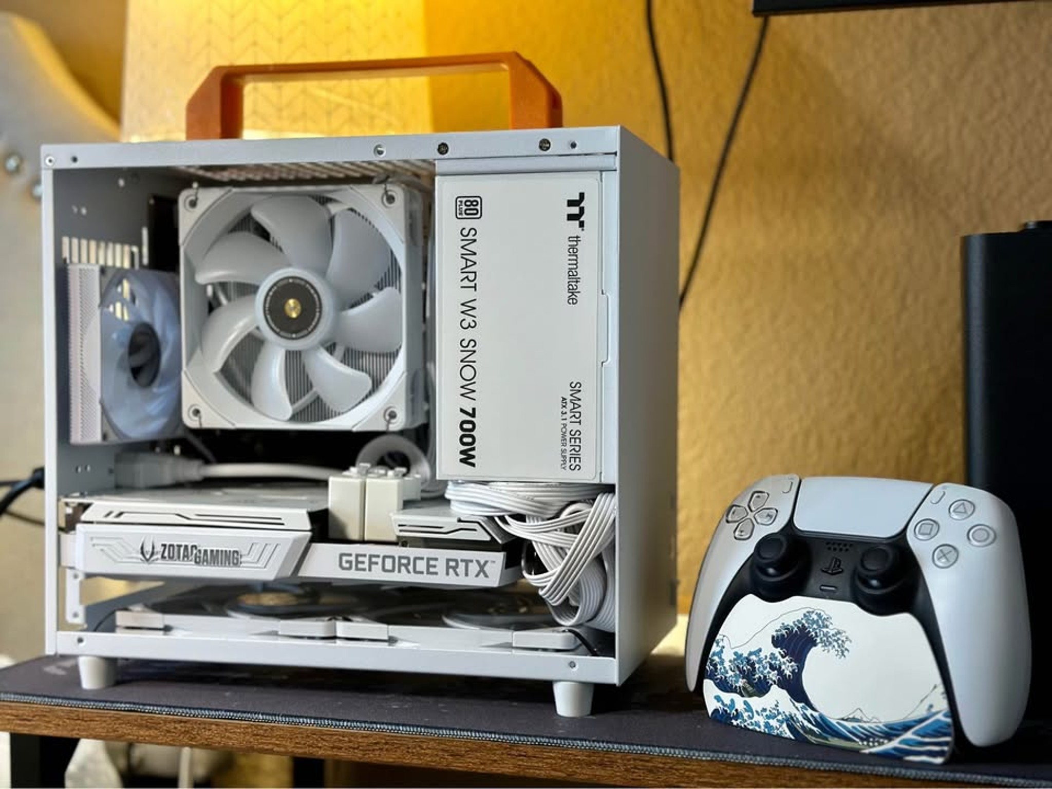 White-Out Gaming PC - RTX 3070, Ryzen 5700x3D, 32GB 3600MHz, 1TB, 700W, WiFi 6, K77 Lite SFF ITX