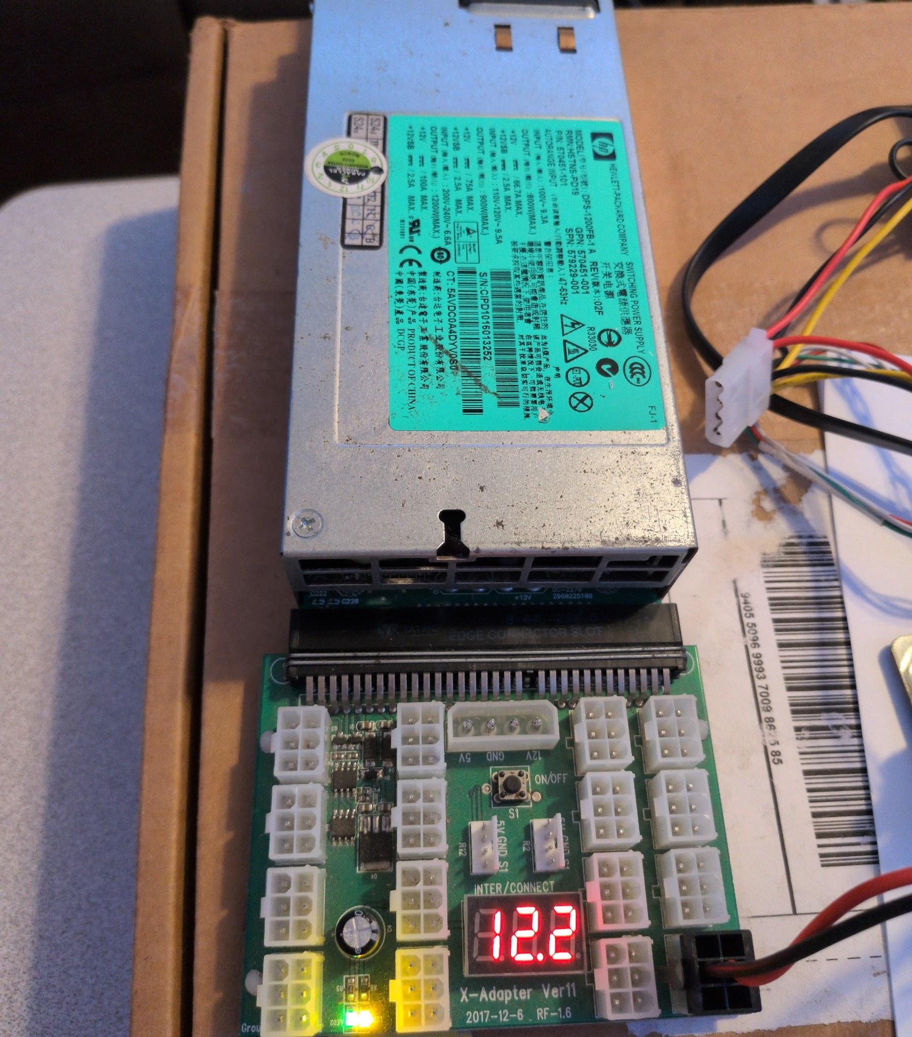 HP 1200W Server PSU DPS-1200FB Kit Breakout Board Cables - Unit 1