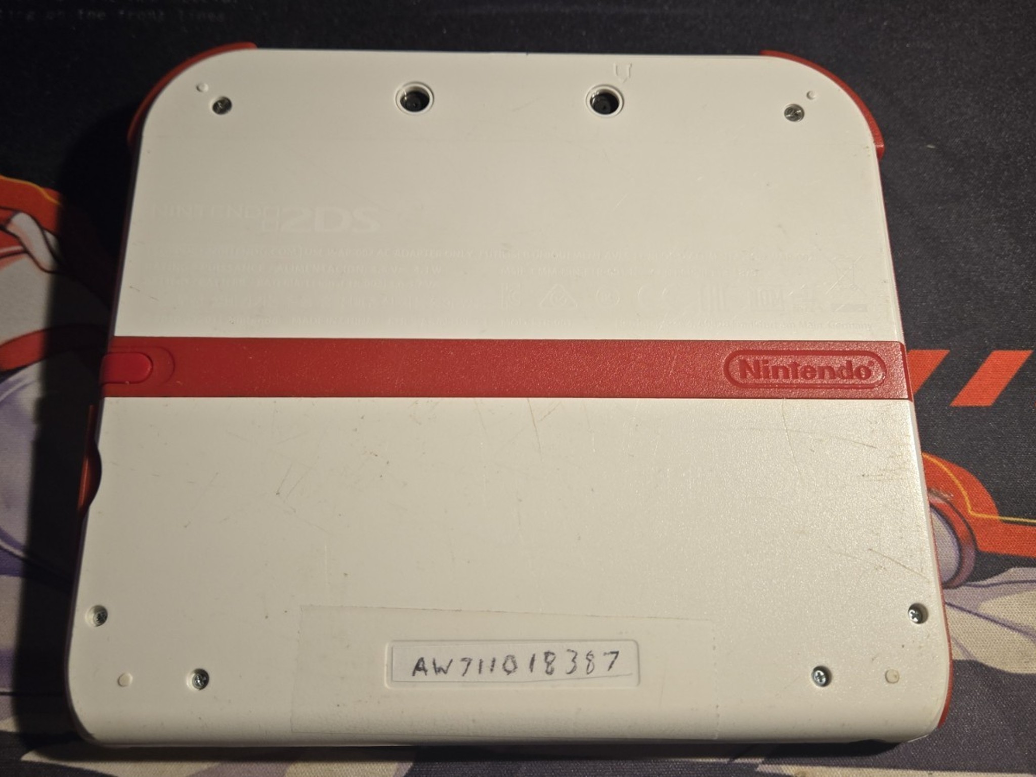 CUSTOM REFURBISHED Nintendo 2DS White/Red Handheld Console with Yo-Kai Watch