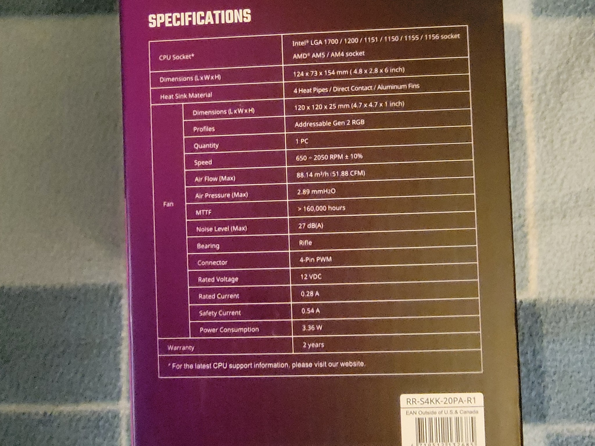 Cooler Master Hyper 212 Halo CPU Heat Sink Cooler - Black - Brand New in Box