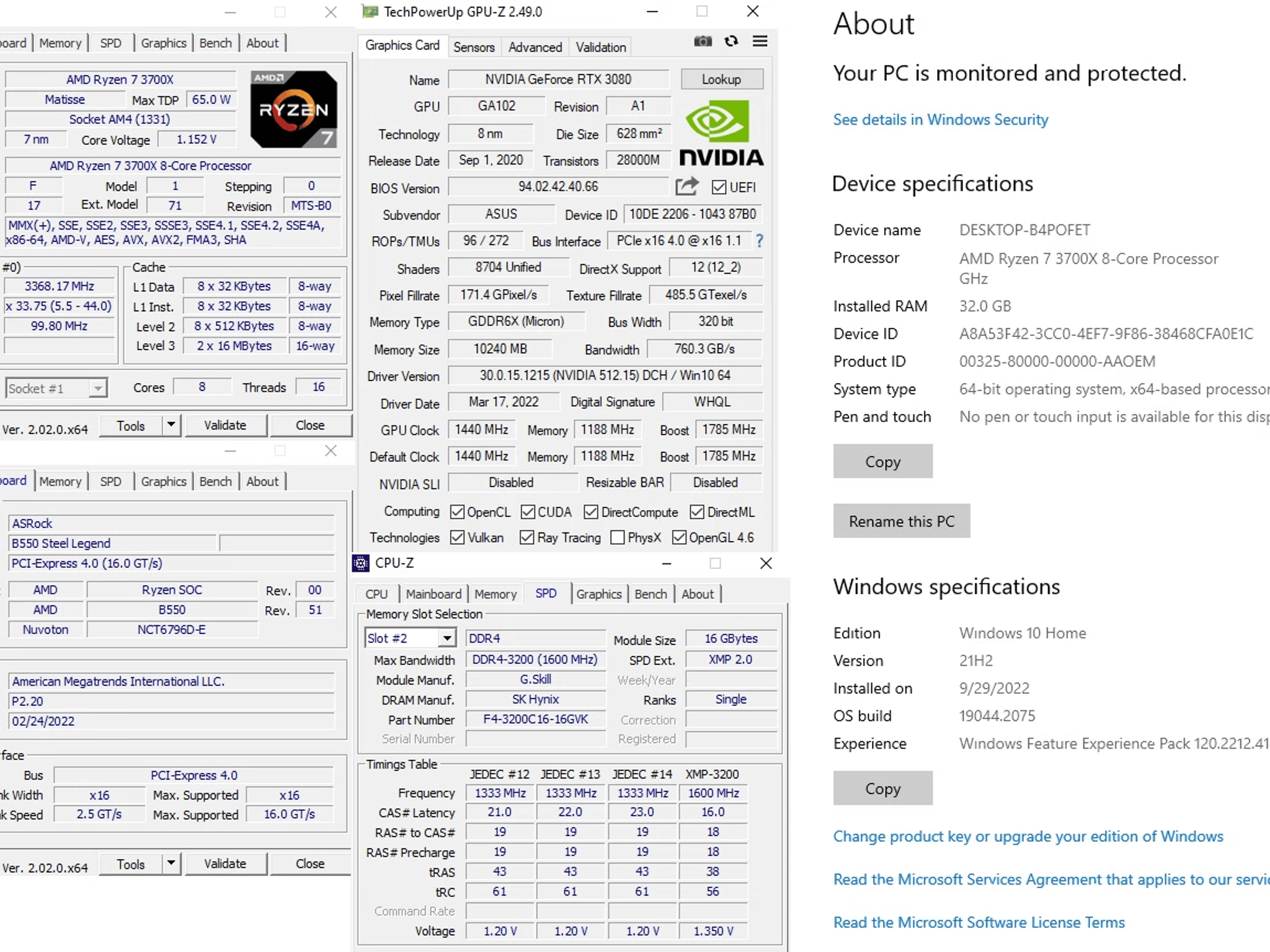 PC on Sale! Ryzen 7 3700X, Asus TUF RTX 3080, 32GB DDR4-3200, 1TB SSD