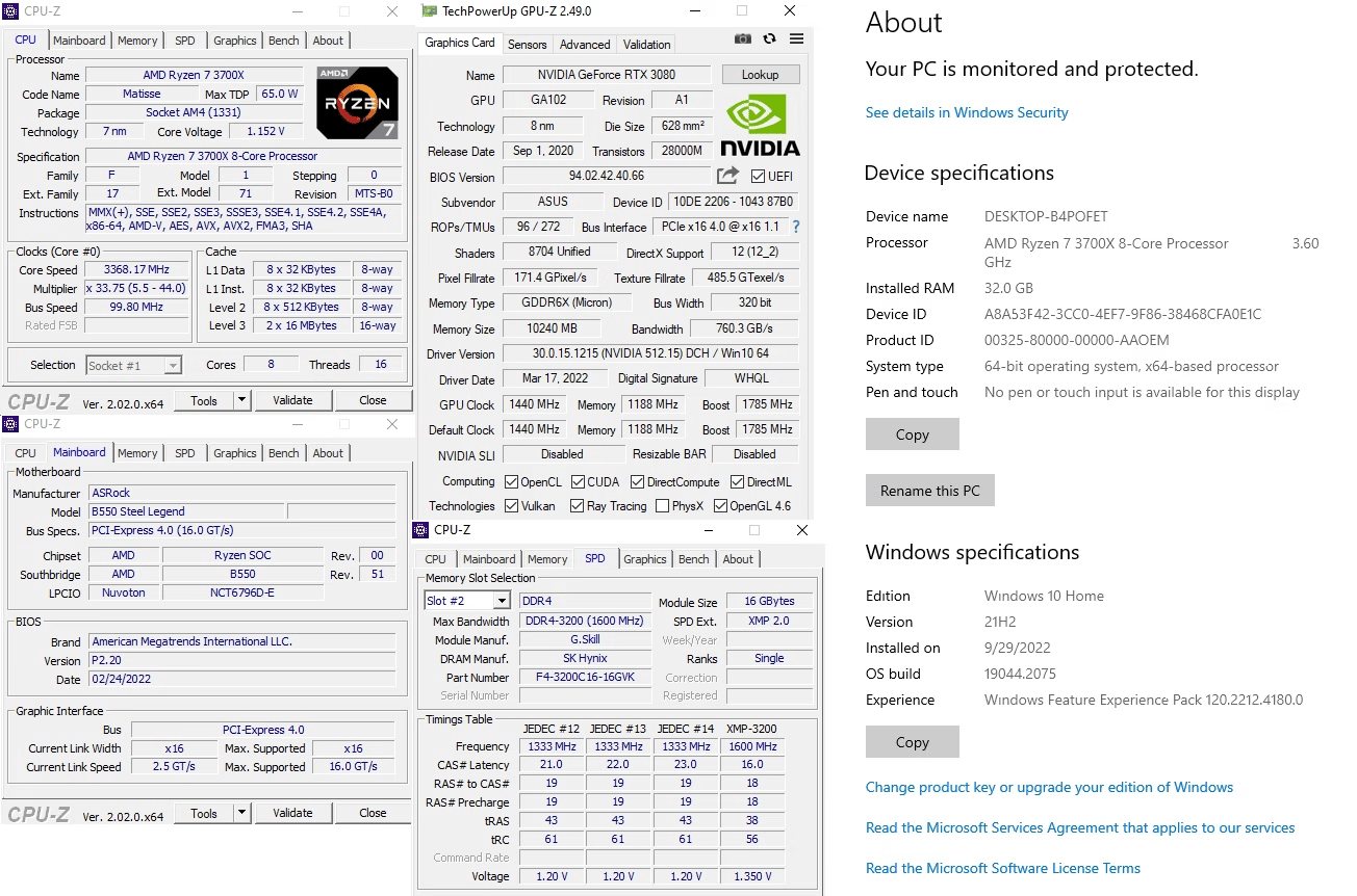 PC on Sale! Ryzen 7 3700X, Asus TUF RTX 3080, 32GB DDR4-3200, 1TB SSD