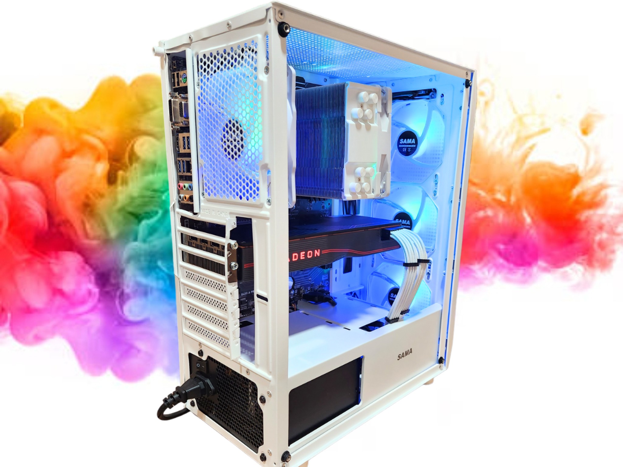ON SALE: RX 5700 XT 8GB + Ryzen 5 + 512GB SSD + 16GBs RGB RAM + 5 RGB Fans ( White RGB Gaming PC )