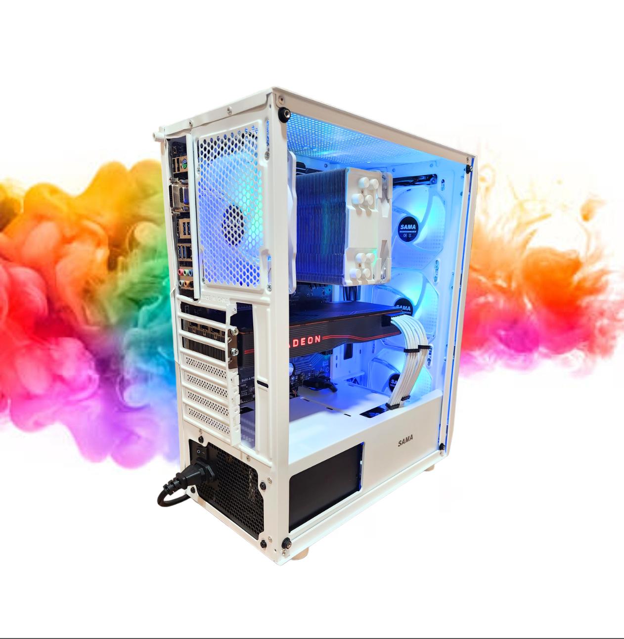 ON SALE: RX 5700 XT 8GB + Ryzen 5 + 512GB SSD + 16GBs RGB RAM + 5 RGB Fans ( White RGB Gaming PC )