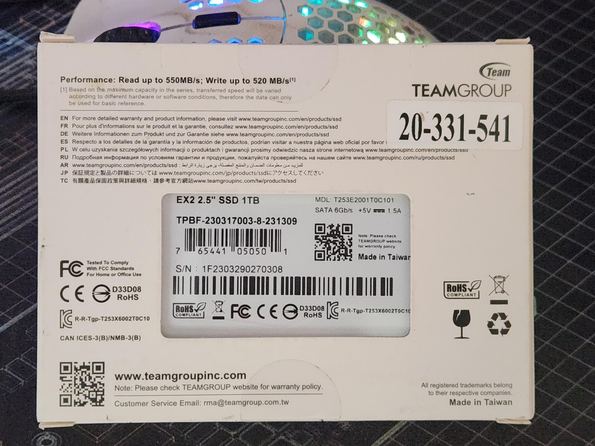 1TB TeamGroup EX2 2.5" SATA SSD  Black Friday Special!!!