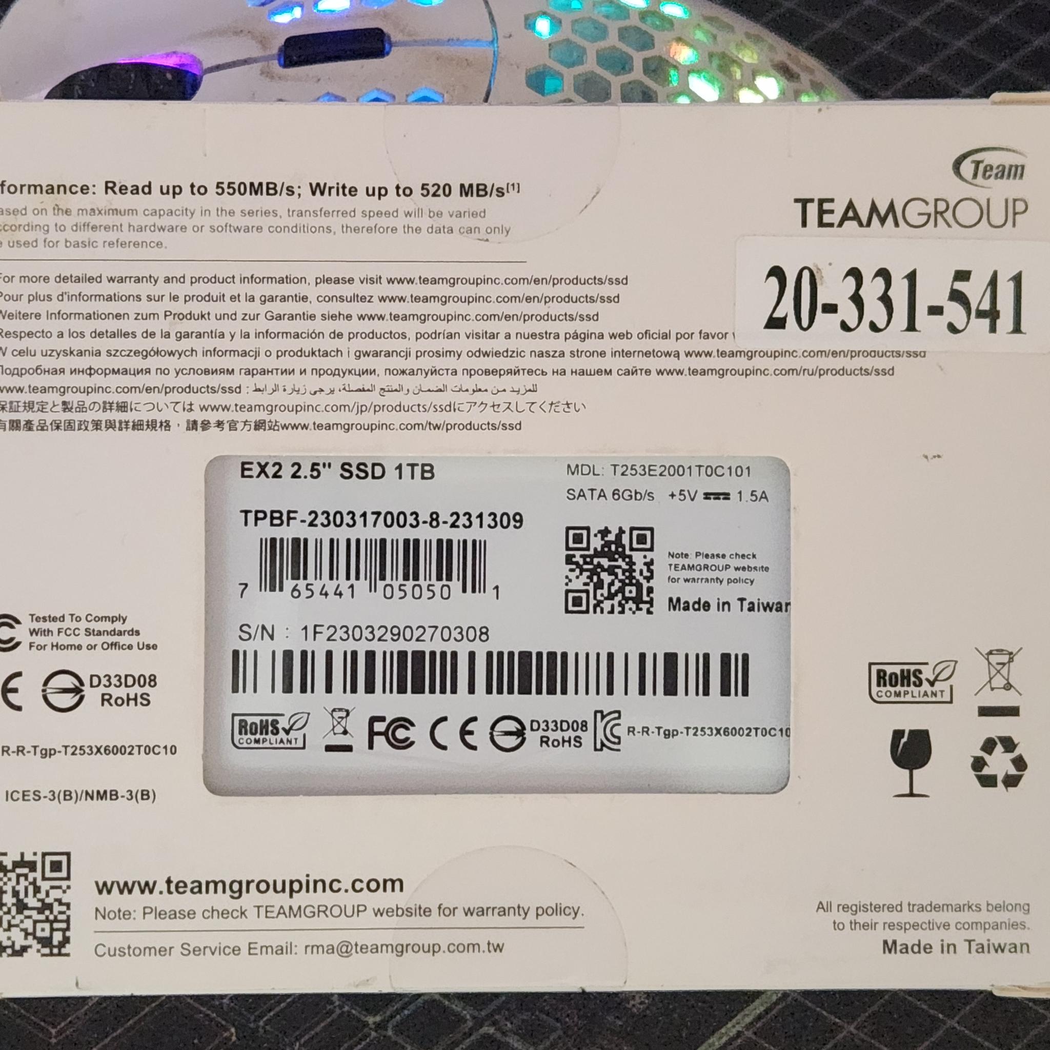 1TB TeamGroup EX2 2.5" SATA SSD  Black Friday Special!!!
