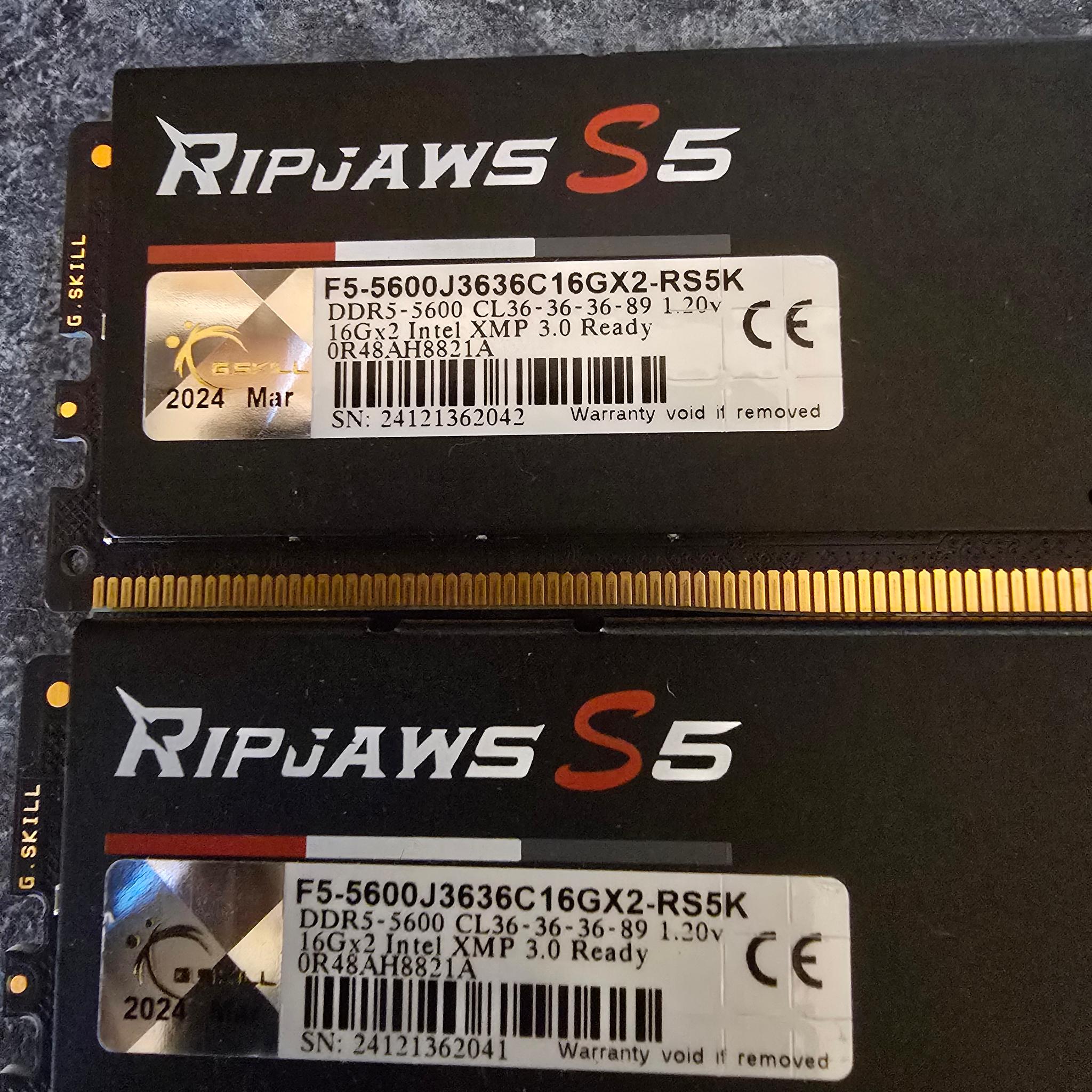 G.Skill Ripjaws S5 DDR5-5600 CL36