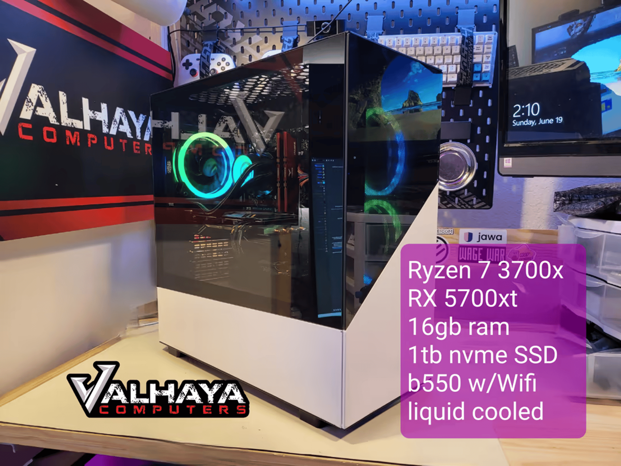 AMD Ryzen 7 3700x (8 core), RX 5700xt, Liquid / water cooled, 16 gigs of ram HW banned in fortnite