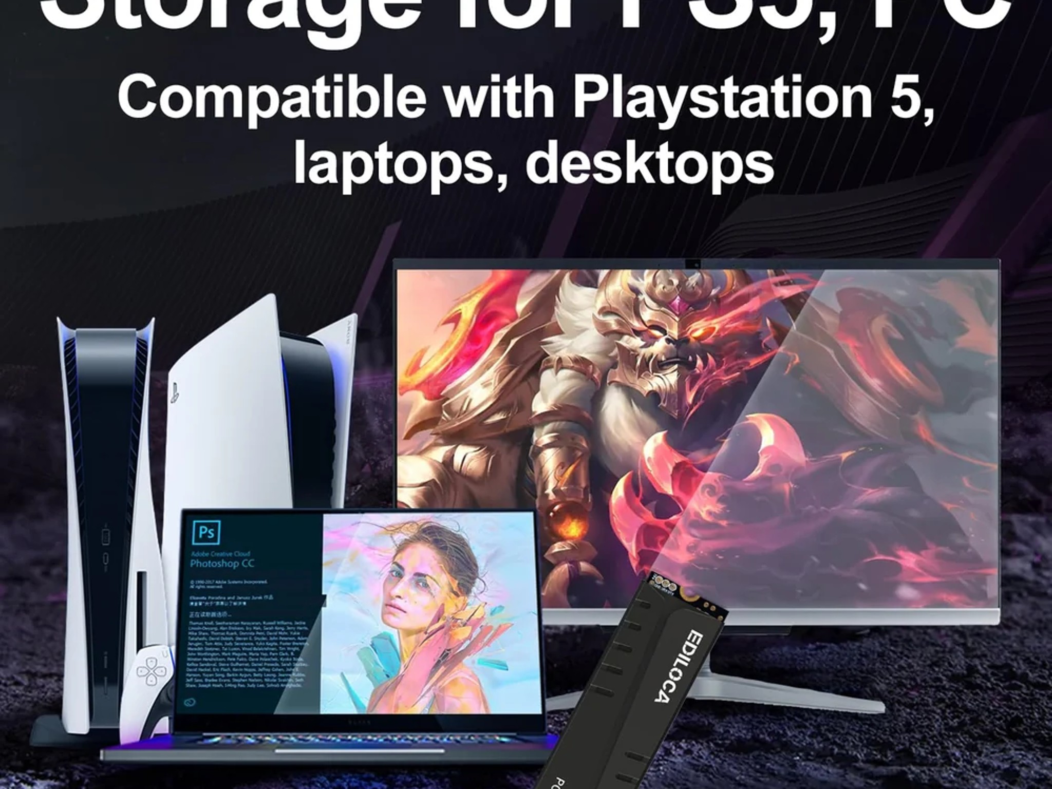 Ediloca 2TB NVME SSD with DRAM Cache and Free NVME Enclosure!