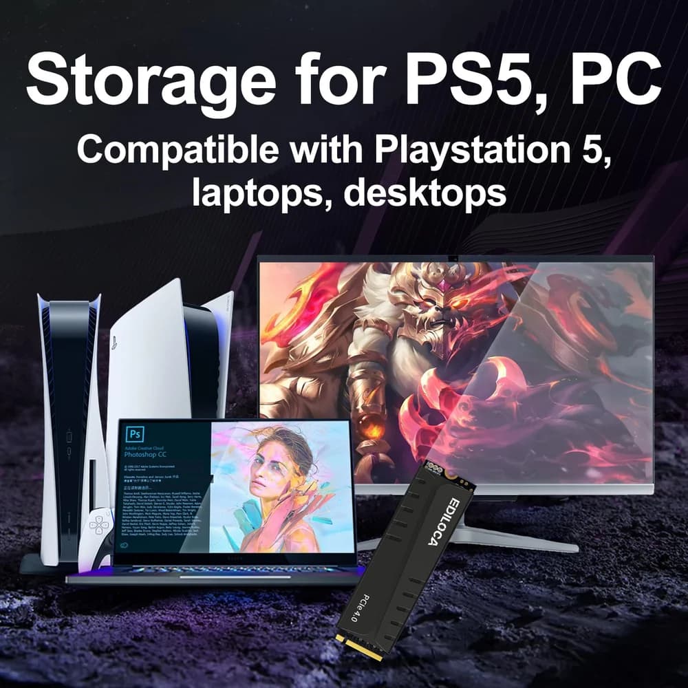 Ediloca 2TB NVME SSD with DRAM Cache and Free NVME Enclosure!