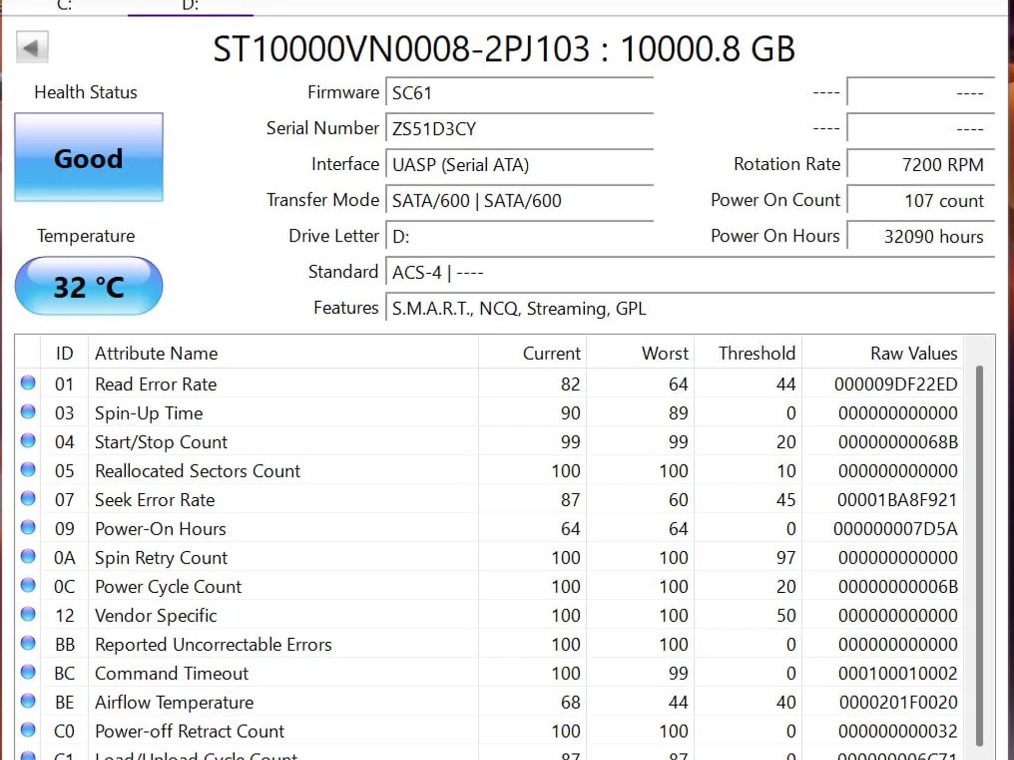 Seagate IronWolf NAS 10TB HDDs - SMART Good