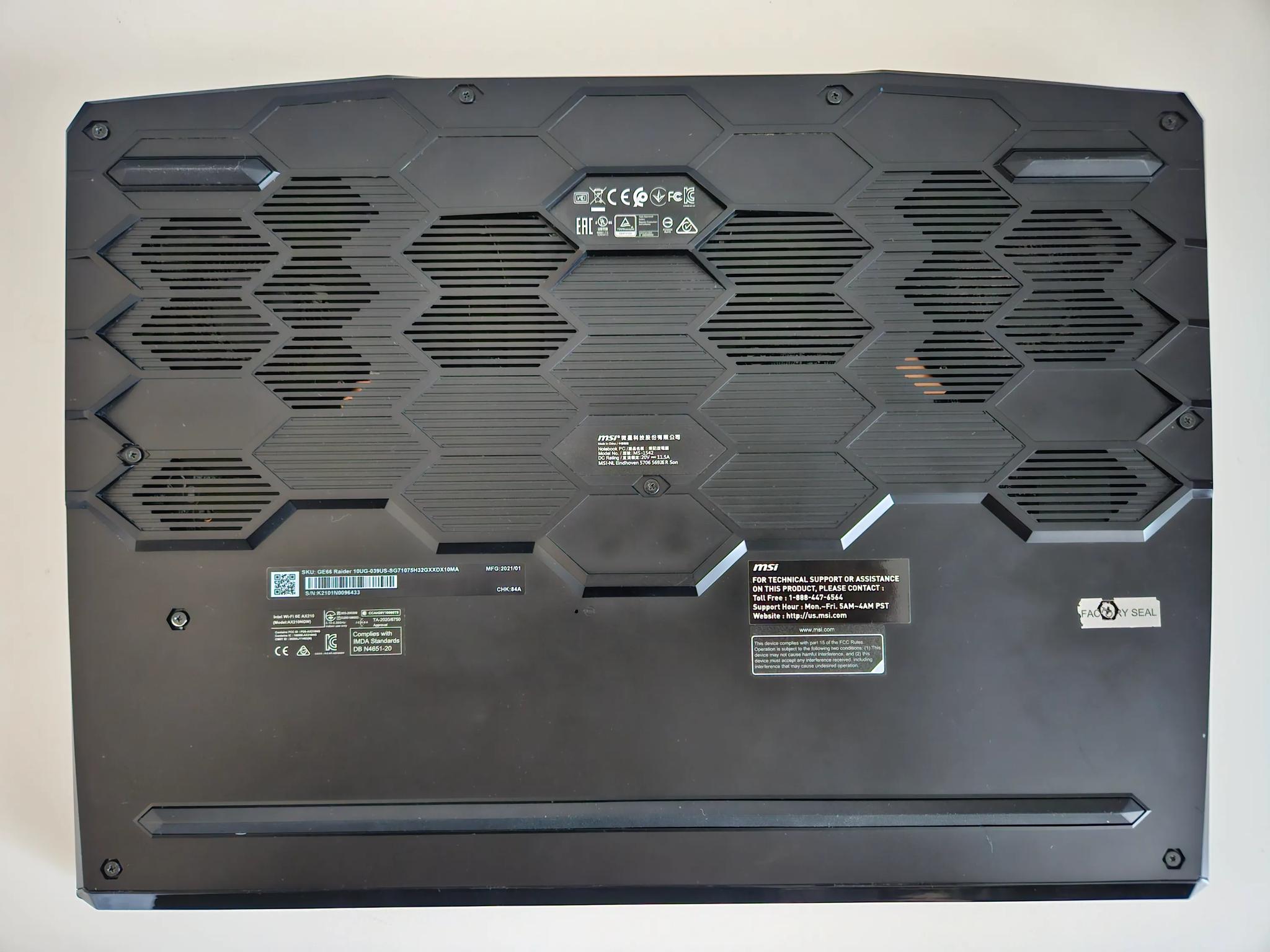 MSI GE66 Raider 15.6" 240Hz i7-10750H 32GB RAM 1TB SSD RTX 3070 Laptop