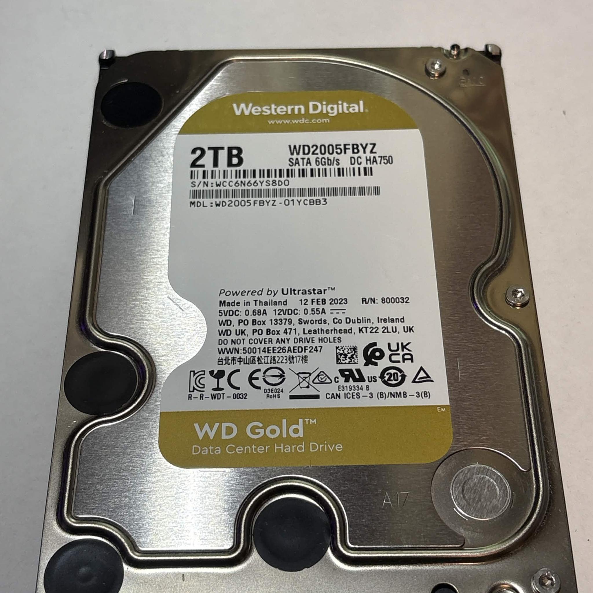 WD Gold 2TB WD2005FBYZ 7200RPM SATA Datacenter HDD – 10,261 Hours – Good SMART