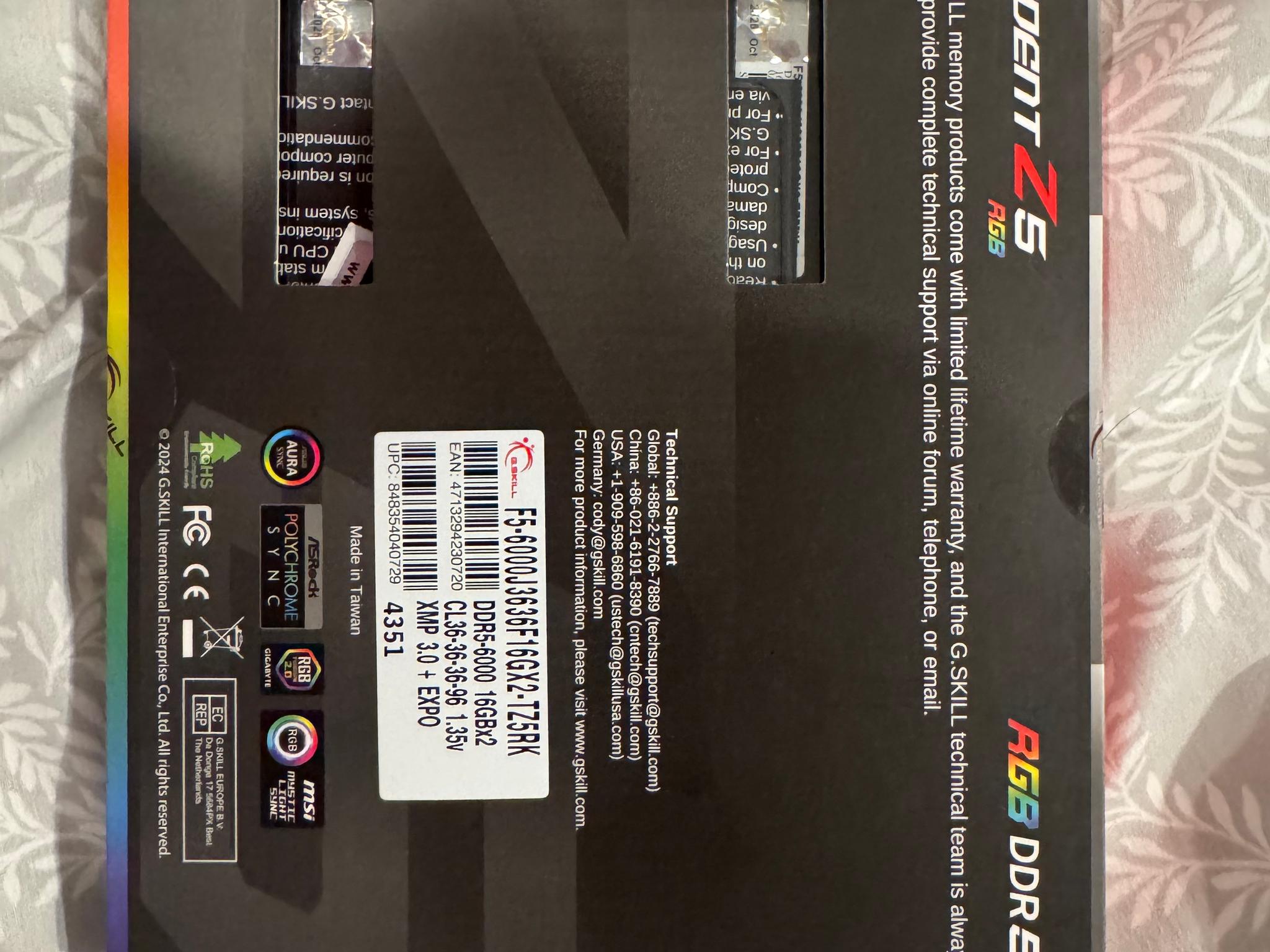 🔥 NEW Sealed G.Skill Trident Z5 RGB DDR5 32GB (2×16GB) – High-Performance RAM 🔥