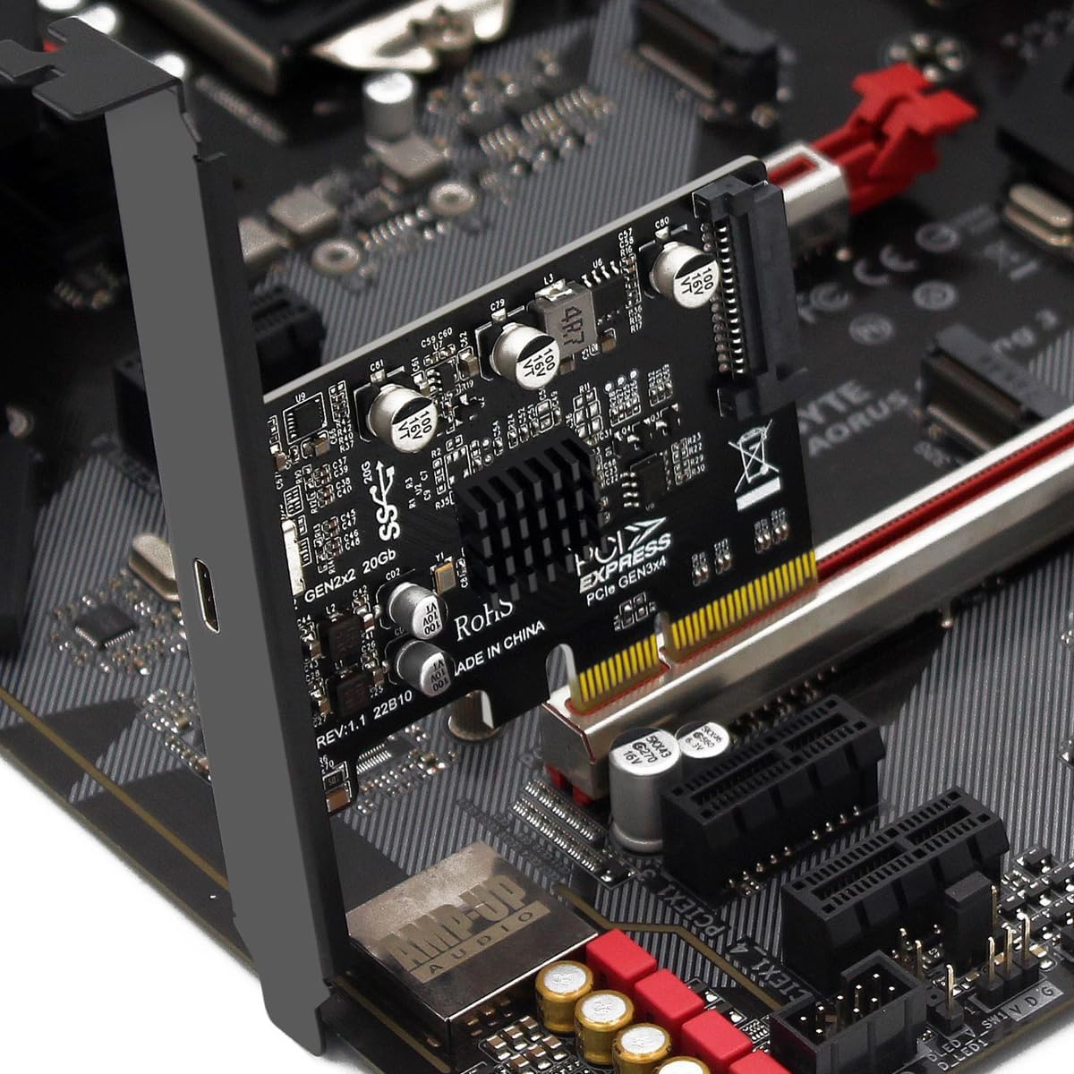 20Gbps USB 3.2 Gen2 Type-C USB-C Female to PCI-E 4X Express Card Adapter ASM3242 Chipset