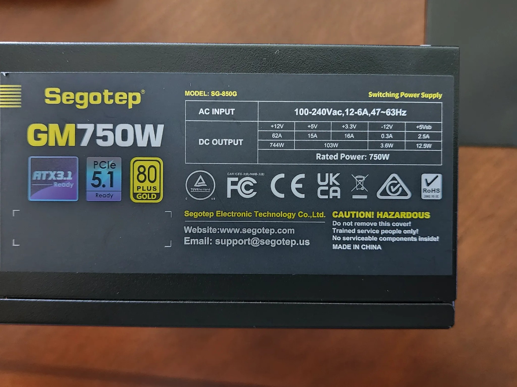 Segotep GM750W Fully Modular ATX 3.1 PSU