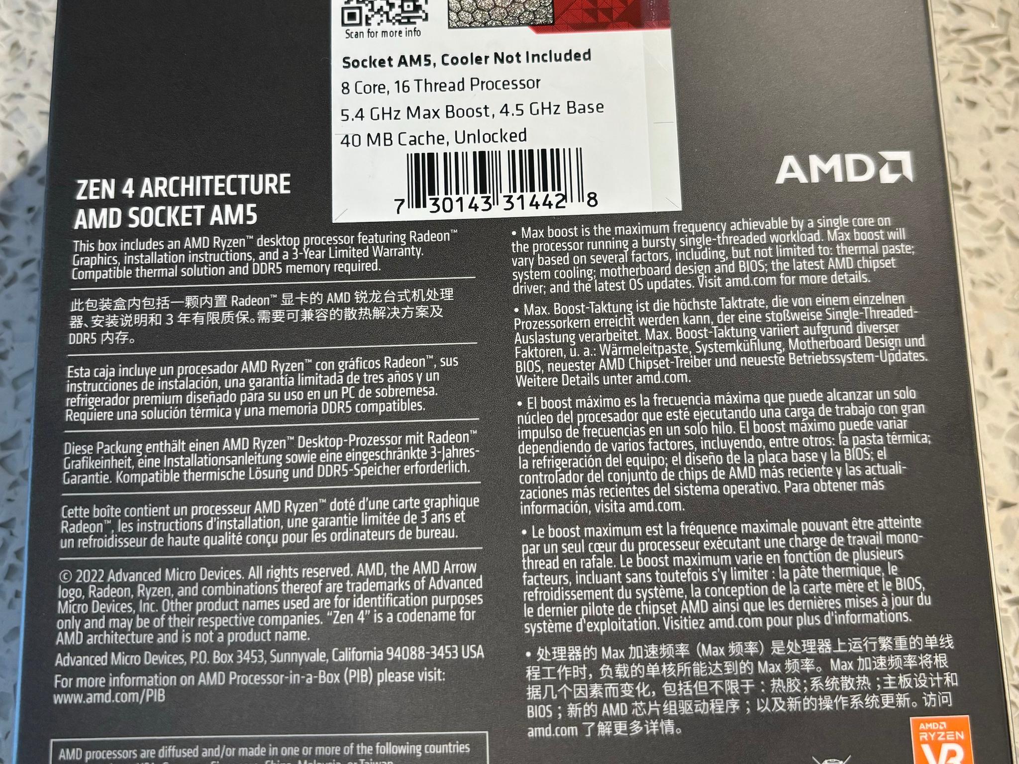 Brand New AMD Ryzen 7700x