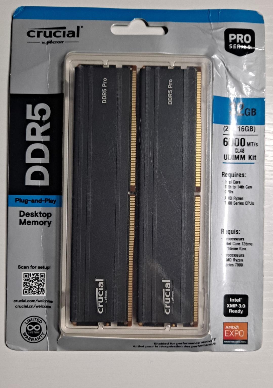 Crucial Pro DDR5 32GB [ 2 x 16GB | 6000Mhz ]
