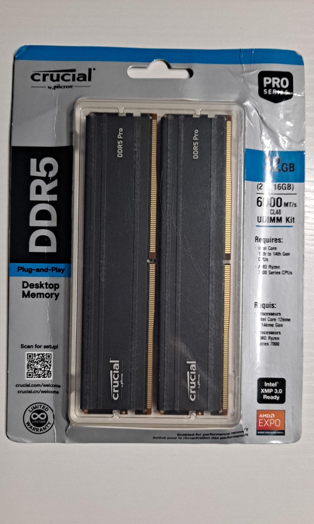 Crucial Pro DDR5 32GB [ 2 x 16GB | 6000Mhz ]