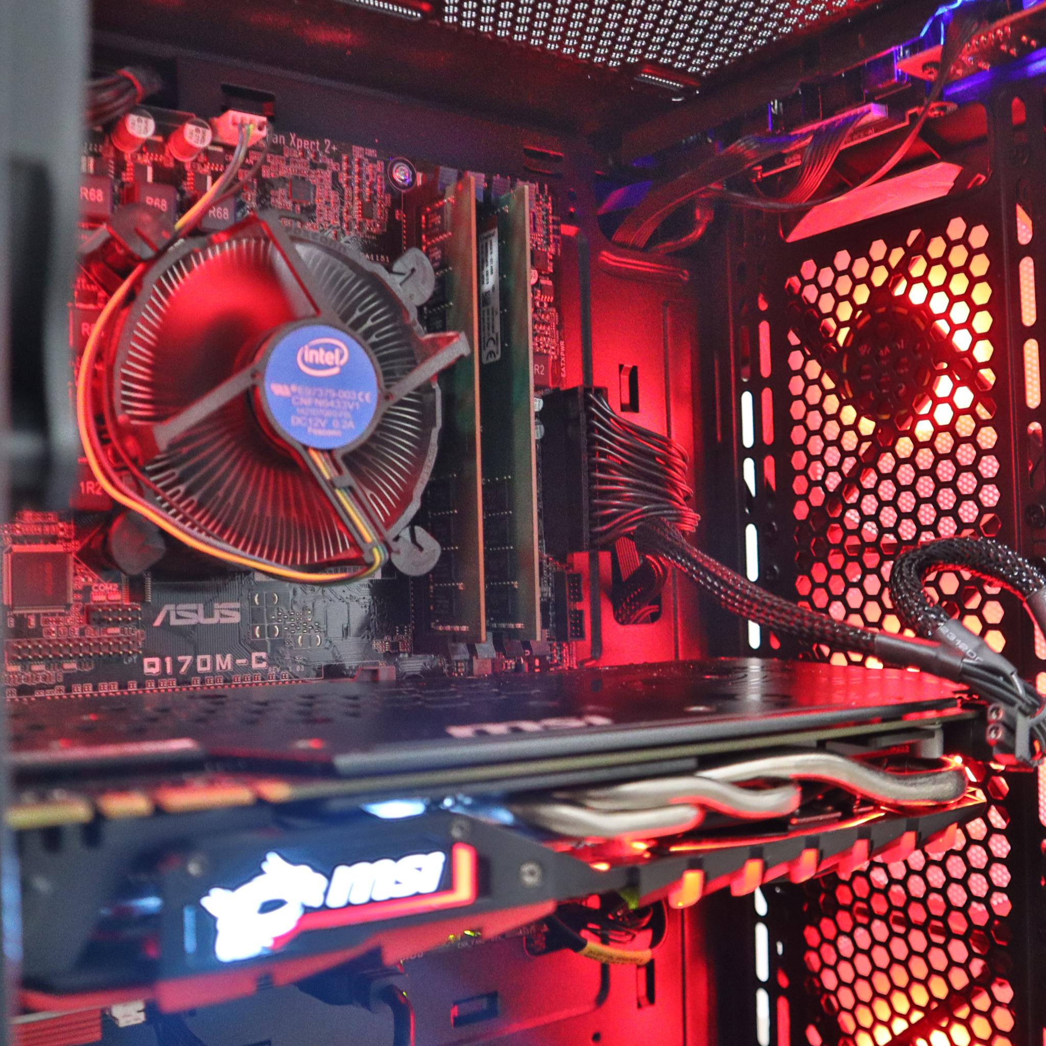 Gaming PC - GTX 1080, i7-7700, 16GB DDR4, WIFI, ARGB, BLACK, 120GB SATA SSD, 1TB HDD.