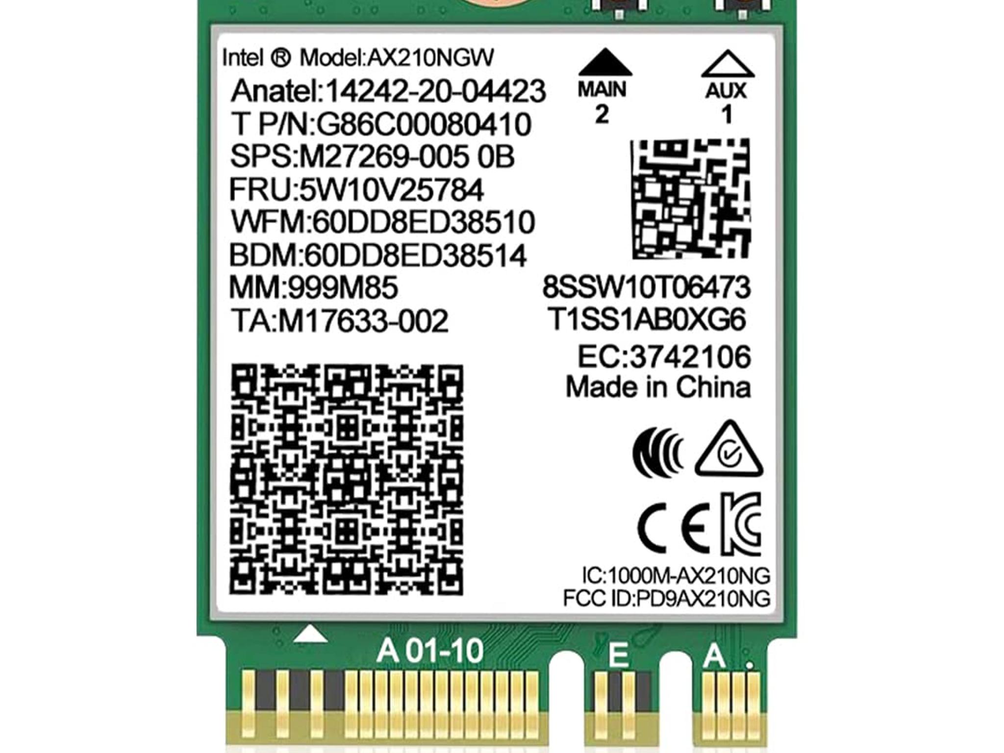 WiFi 6E Wireless Card Intel AX210 NGW Bluetooth 5.3 Tri-Band 5400Mbps Network Adapter for Laptop