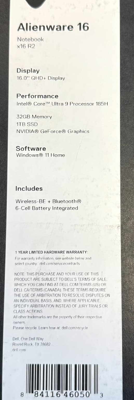 *Brand New* Alienware x16 R2 Gaming Laptop *In Box*