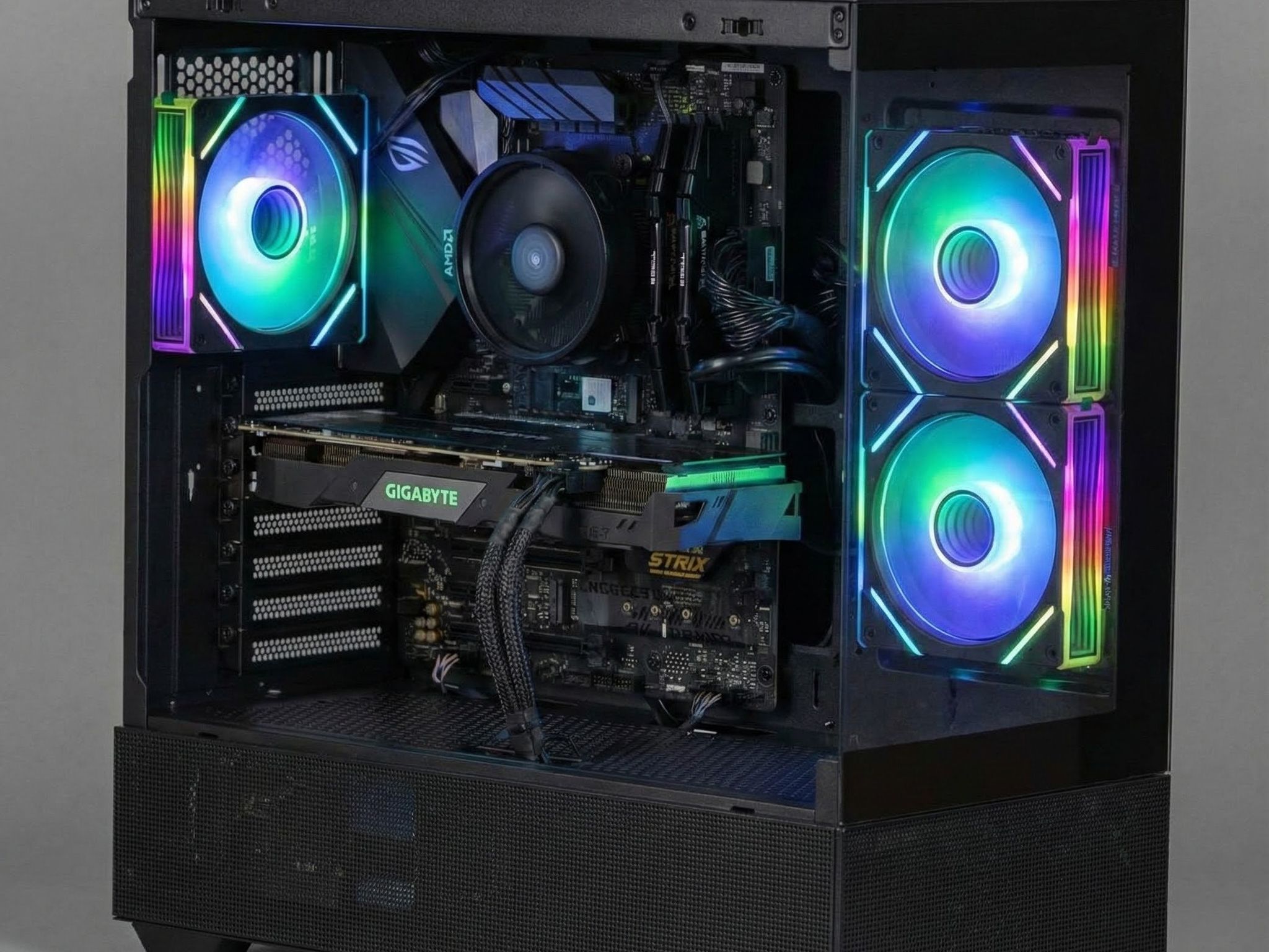 FREE SHIPPING ⚫🌈 Black RGB Gaming PC – Ryzen 5 3600 | RTX 2060 Super| 16GB DDR4 🌈⚫