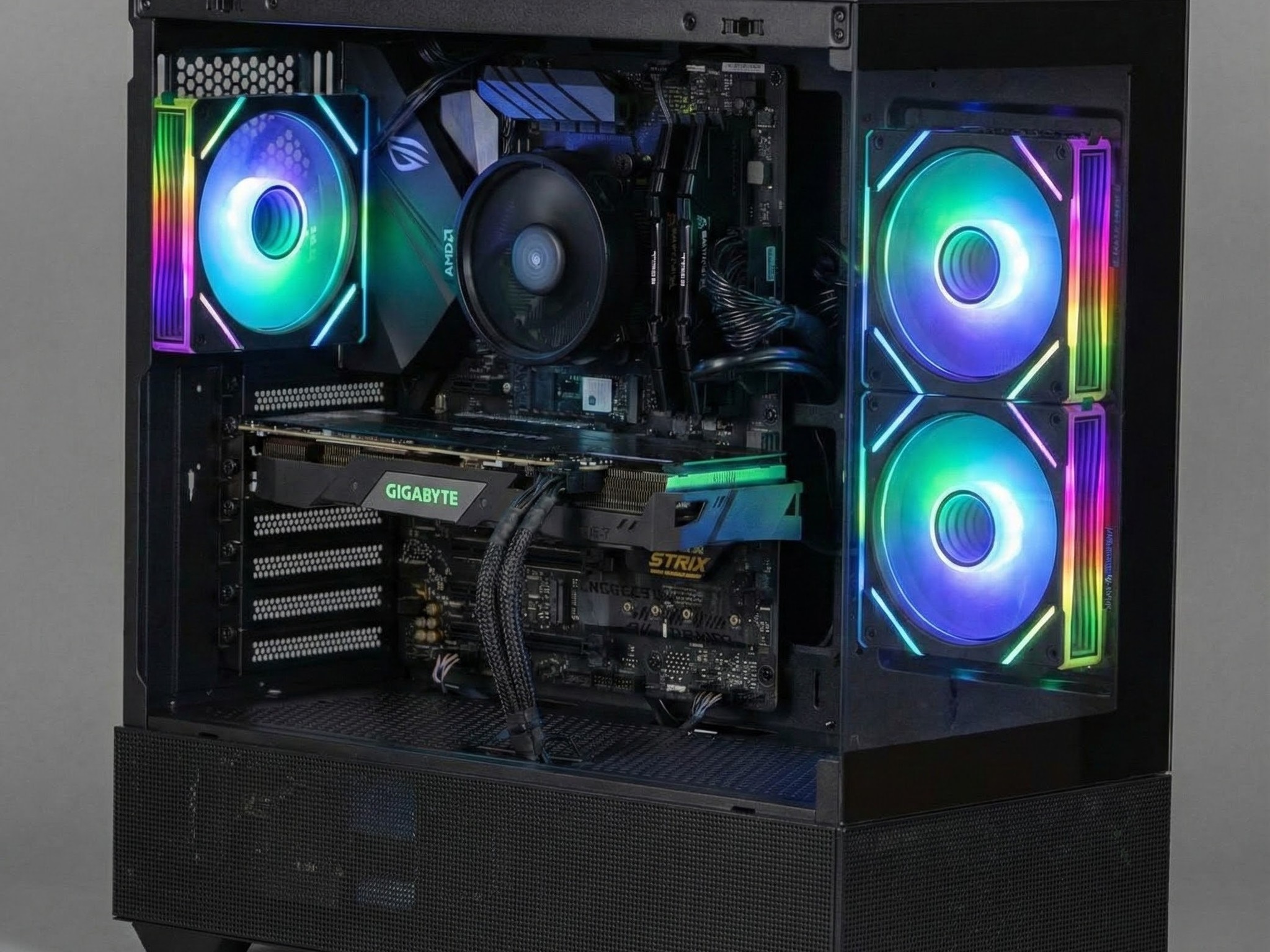 ⚫🌈 Black RGB Gaming PC – Ryzen 5 3600 | RTX 2060 Super| 16GB DDR4 🌈⚫