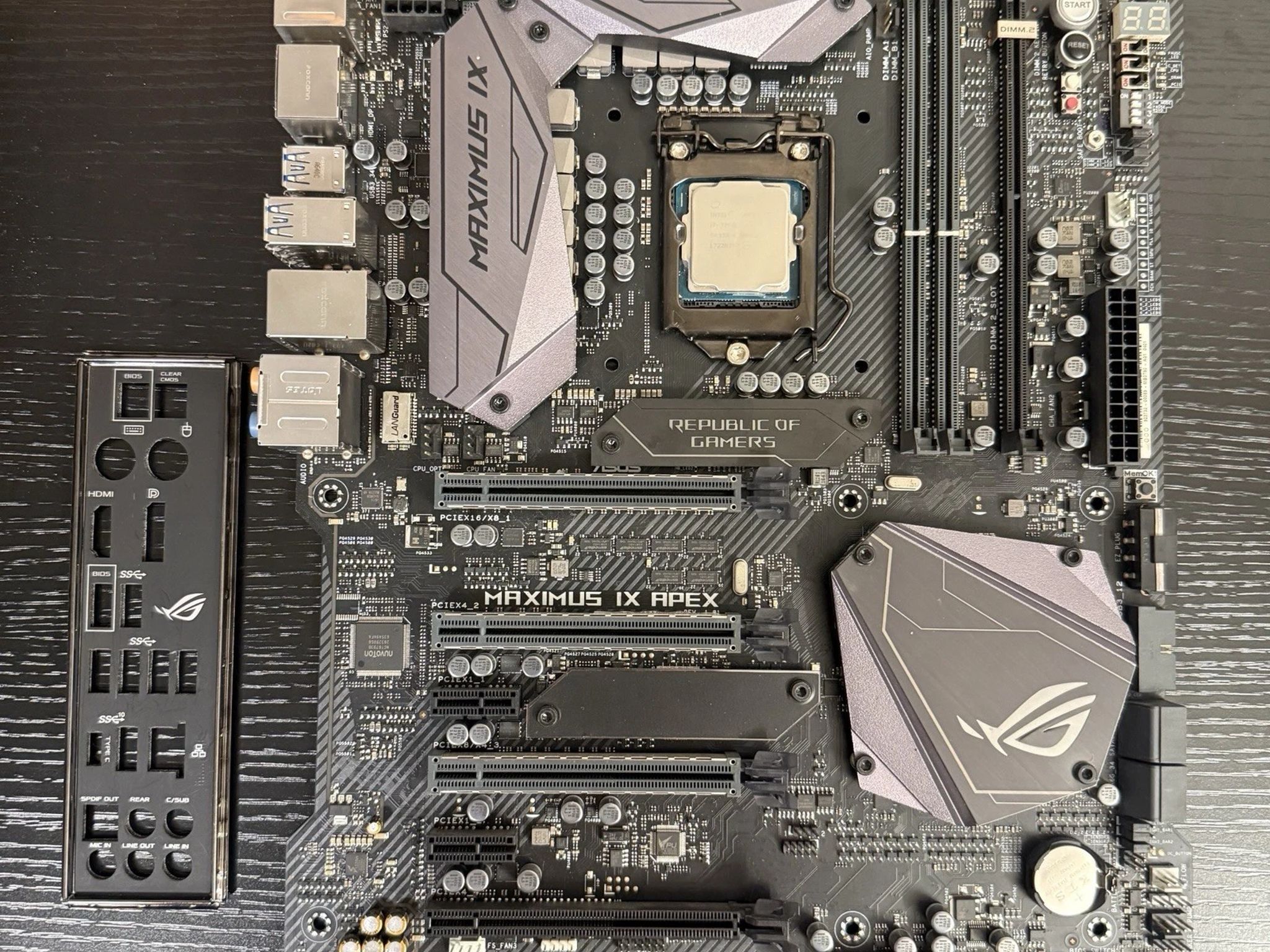 Asus Maximus IX Apex with Intel Core i7-7700K CPU And Motherboard Combo With IO Shield!