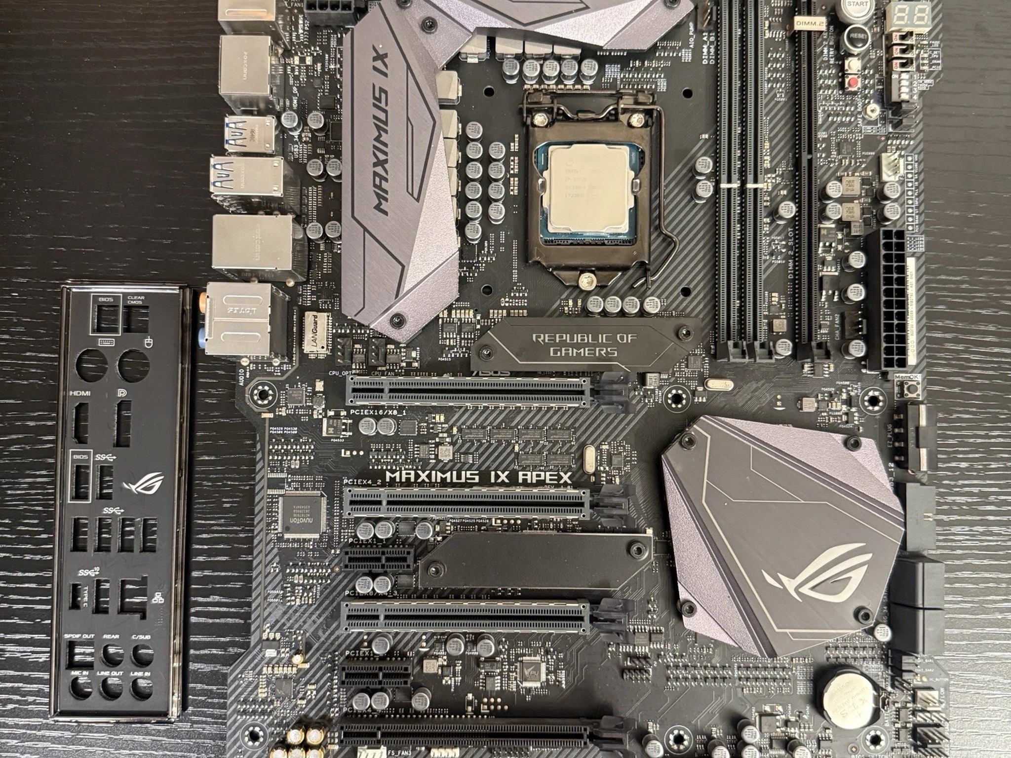 Asus Maximus IX Apex with Intel Core i7-7700K CPU And Motherboard Combo With IO Shield!