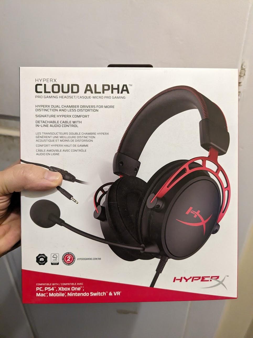 BNIB HyperX Cloud Alpha Wired Gaming Headset, Black/Red