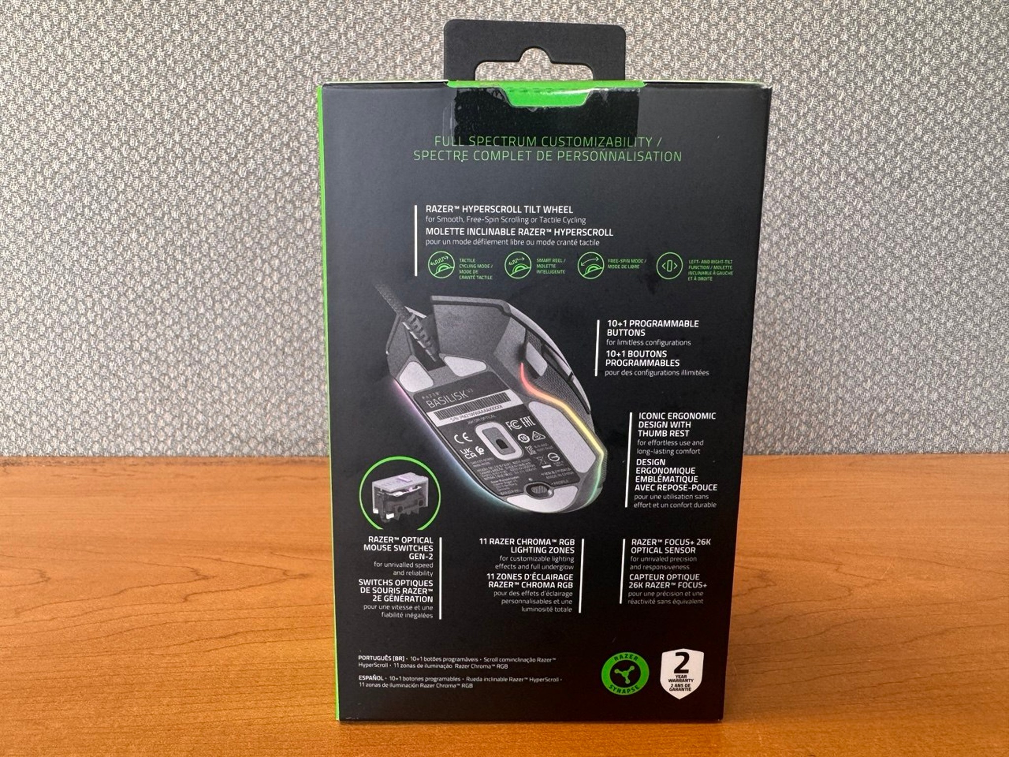 Razer - Basilisk V3 Optical Gaming Mouse with Chroma RBG Lighting-Wired-26K DPI