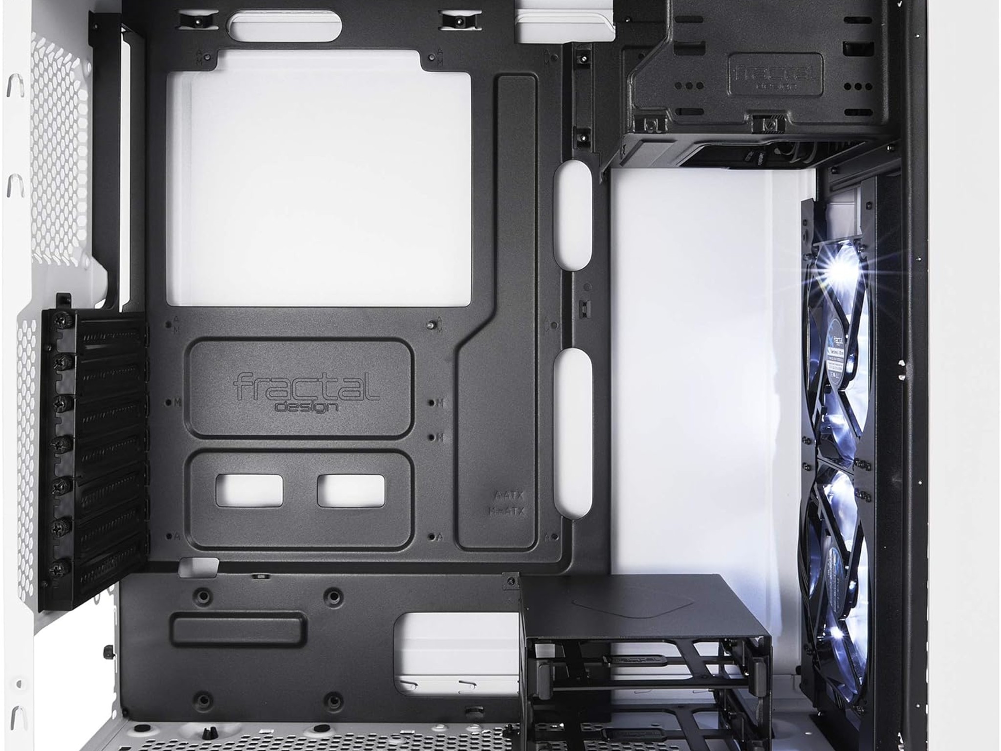 Fractal Design Focus G White ATX Mid Tower Computer Case + Powerspec 650 Watt ATX Power Supply.