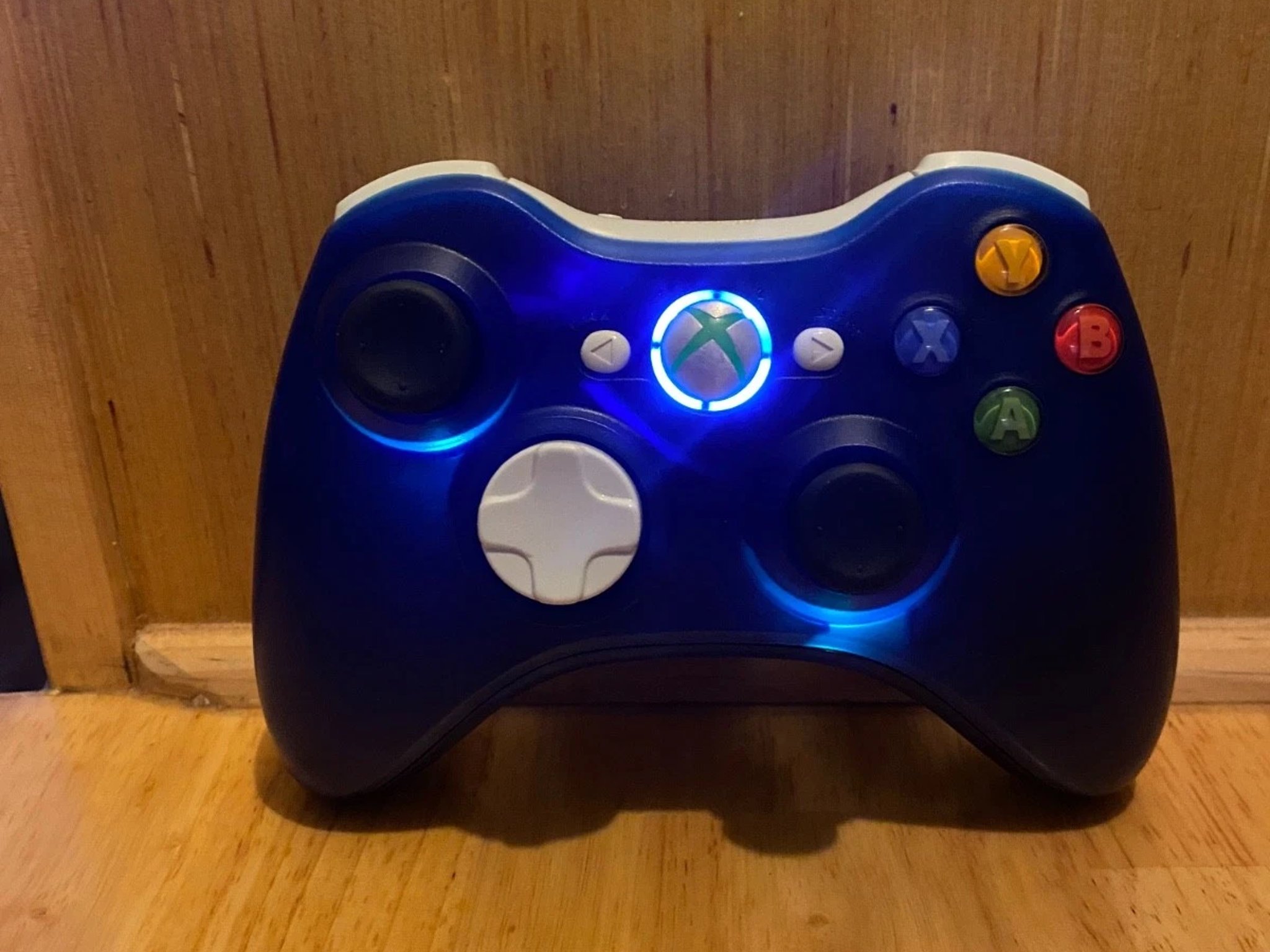 Custom Xbox 360 wireless controller | Hall effect | LEDs | BLUE | RESTORED