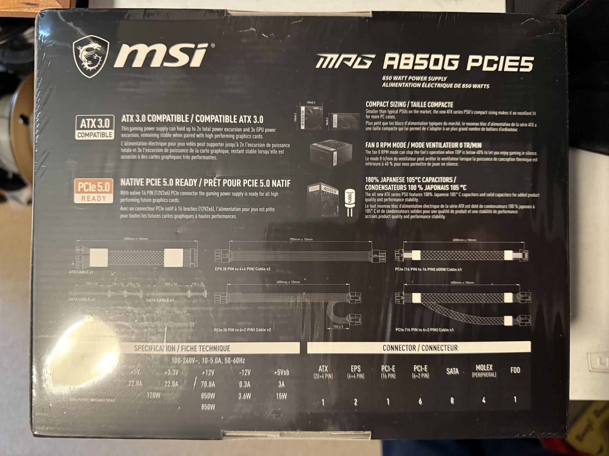 MSI MAG A850G Gold Certified Modular Power Supply