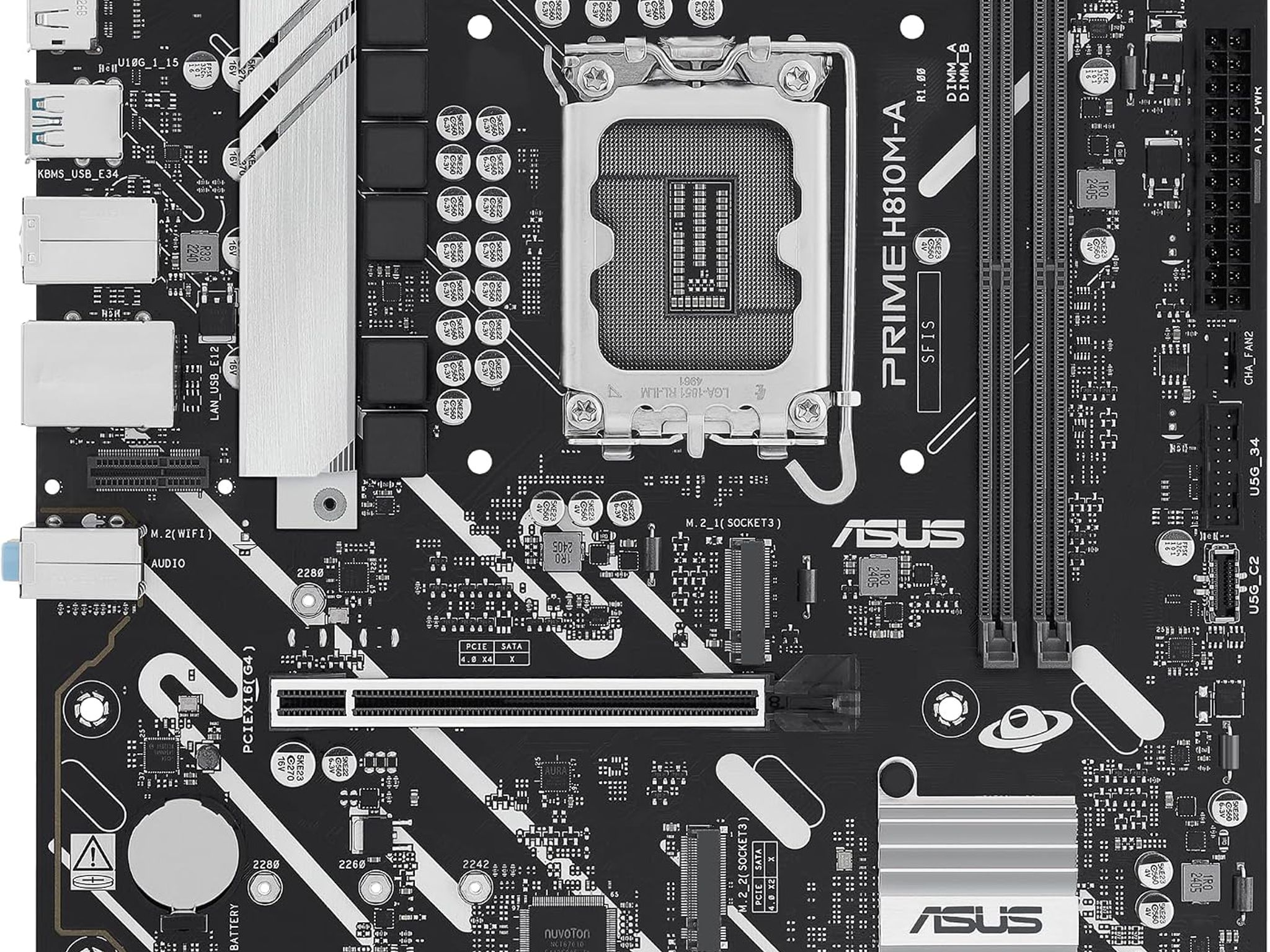 ASUS PRIME H810M-A Intel H810 LGA 1851 microATX DDR5 Desktop Motherboard