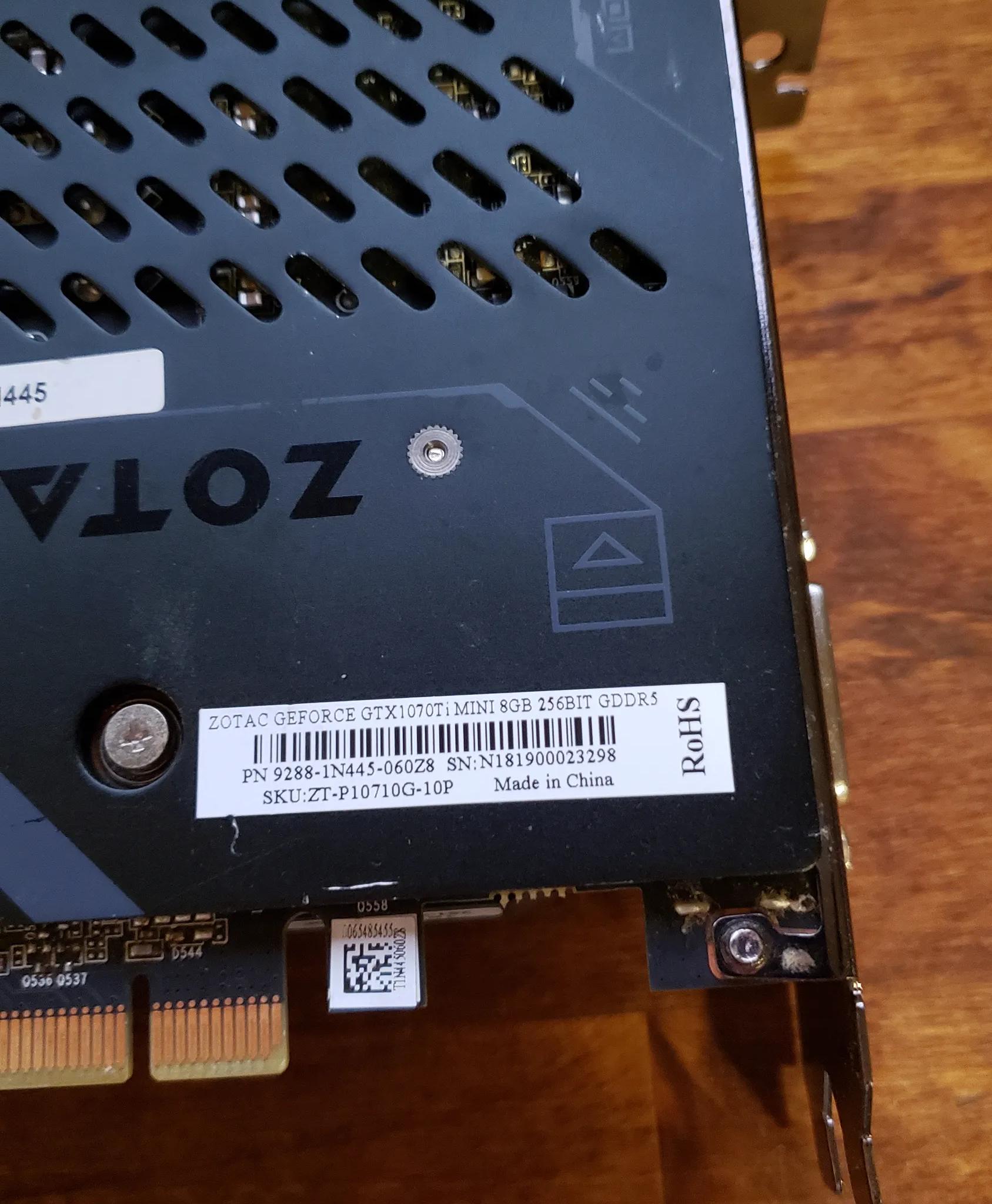 Zotac GTX 1070 Ti Mini