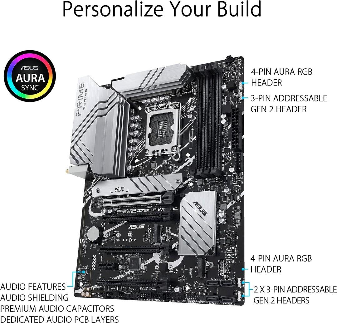 ASUS PRIME Z790-P WIFI D4 Intel LGA 1700 Z790 ATX M.2 Desktop Motherboard A
