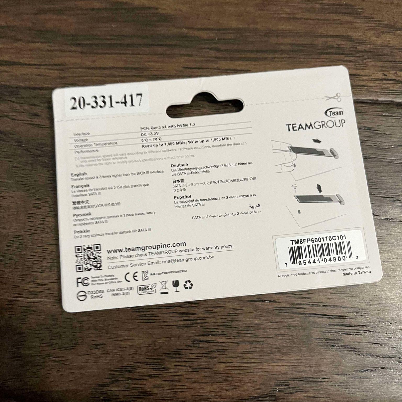 TeamGroup 1TB MP33 (BRAND NEW)