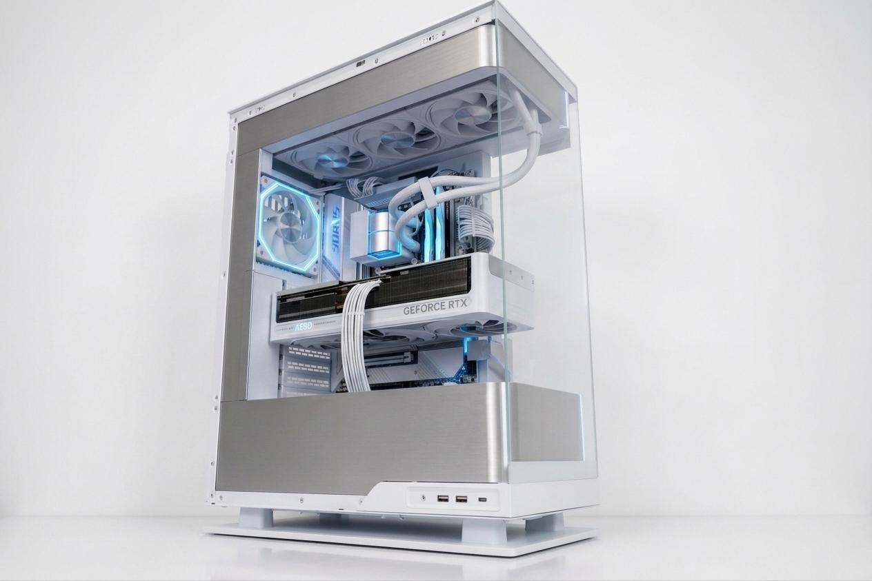 Phantek Evolv X2 - 9850X3D+5070 TI White 4k build