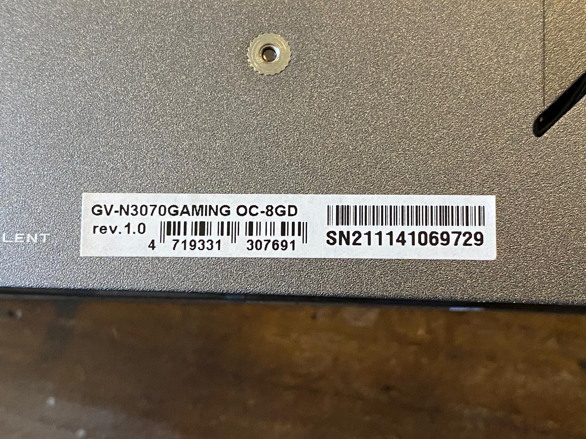 Gigabyte RTX 3070 - Gaming OC