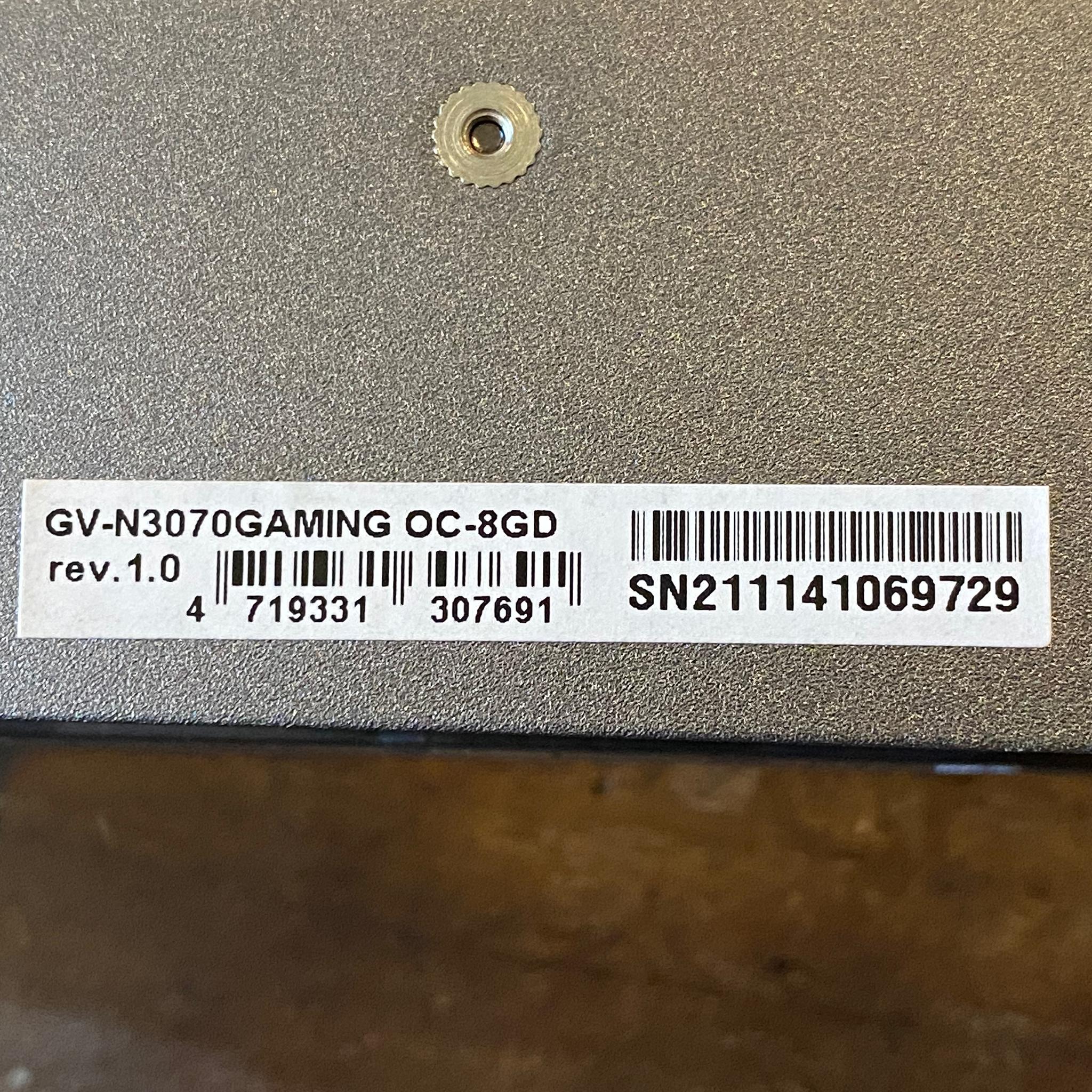 Gigabyte RTX 3070 - Gaming OC