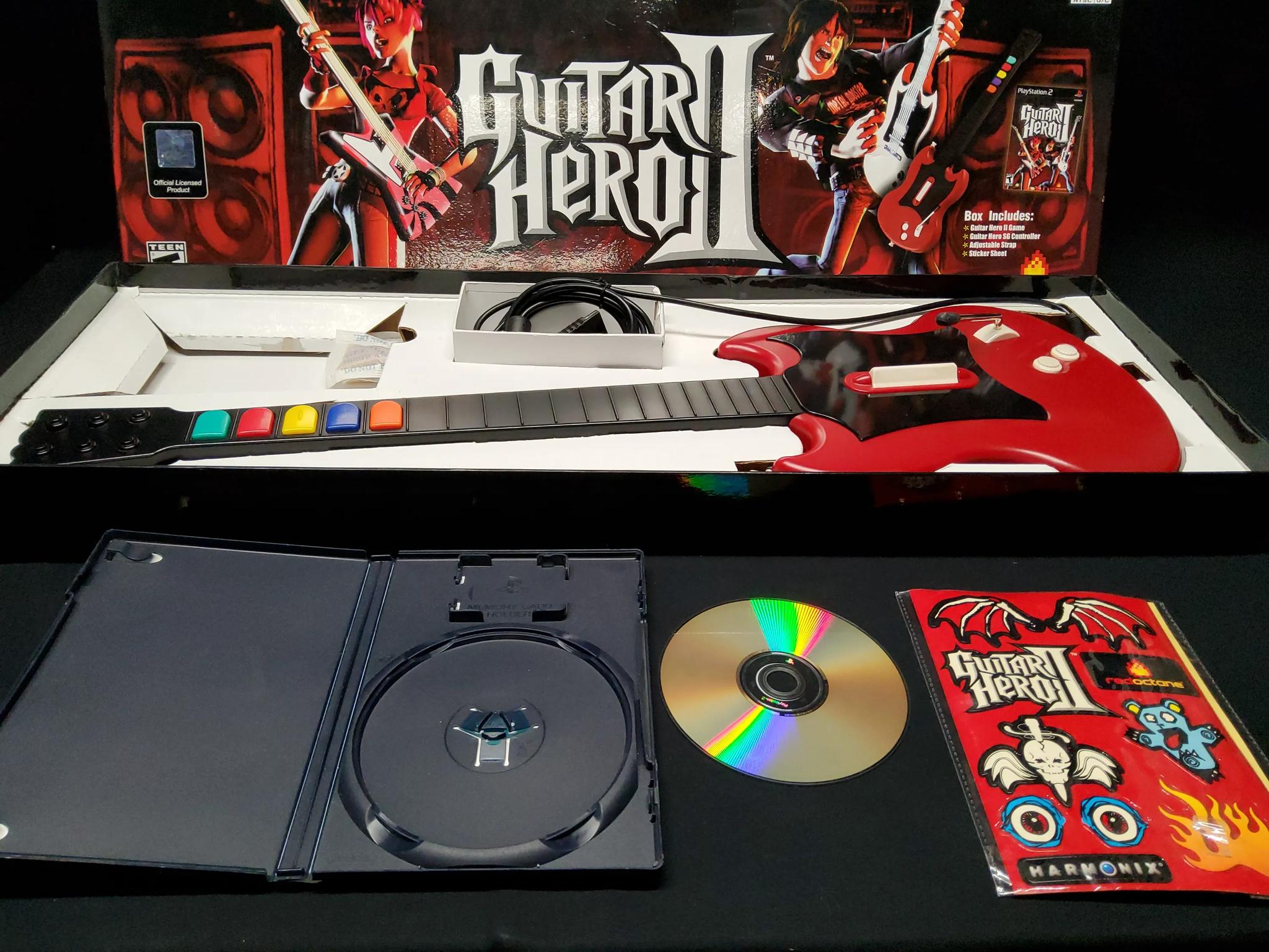 Guitar Hero II Game and Controller All Original Box Stickers and Strap